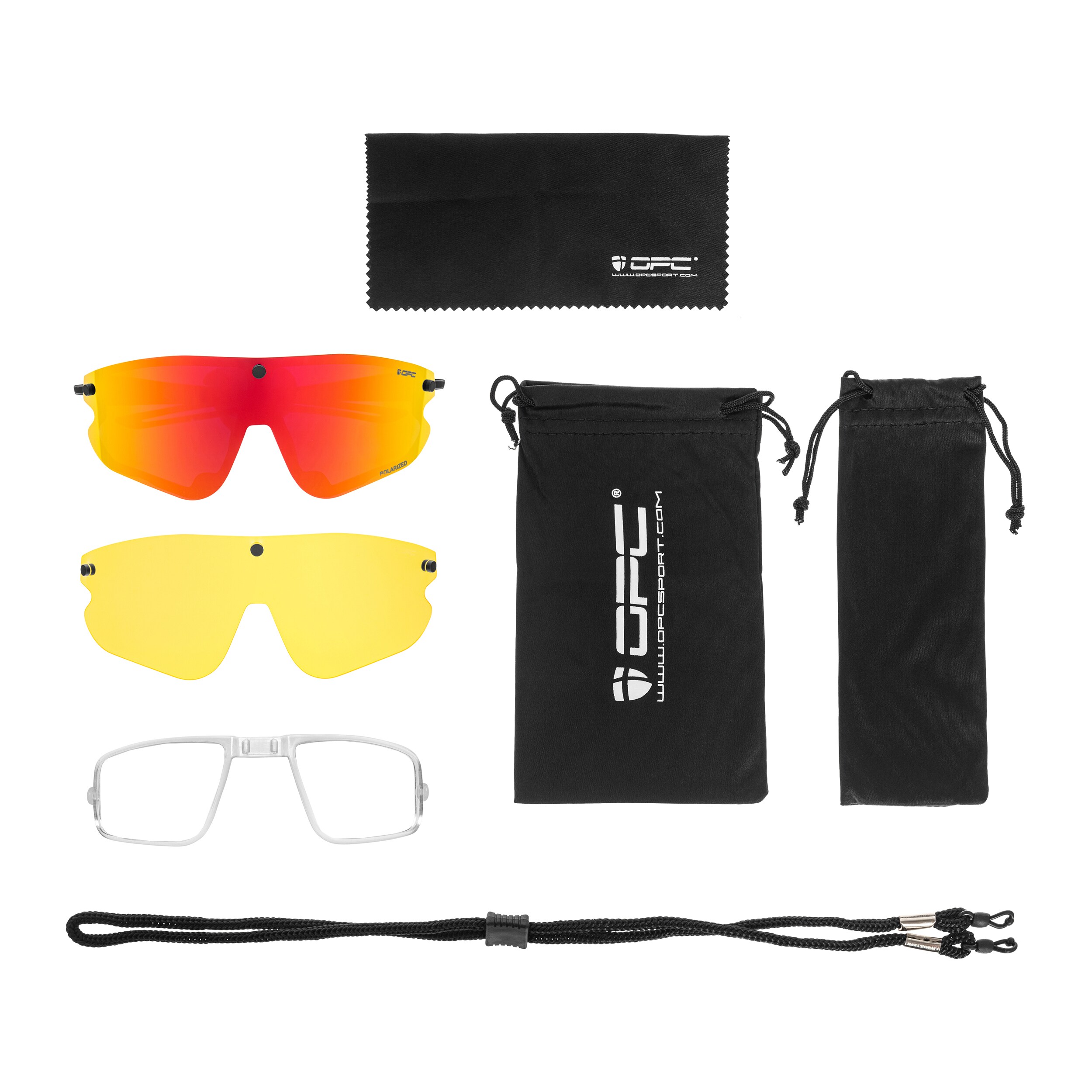 OPC All Round Morpho Sunglasses - Matt Black/Red/Yellow Set