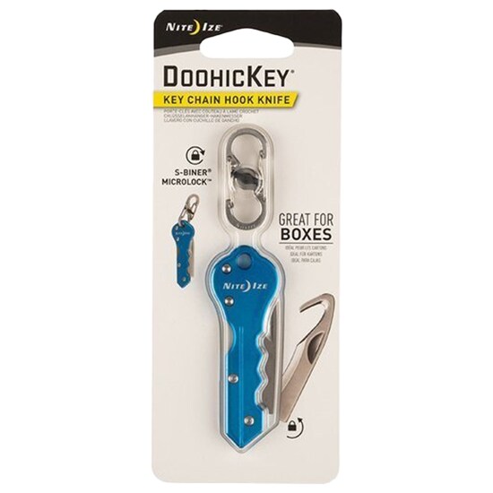 Nóż składany Nite Ize DoohicKey Key Chain Hook Knife - Blue