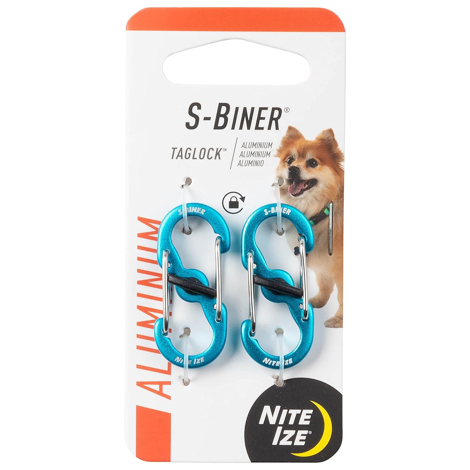 Karabińczyk Nite Ize S-Biner TagLock Aluminum Blue - 2 szt.