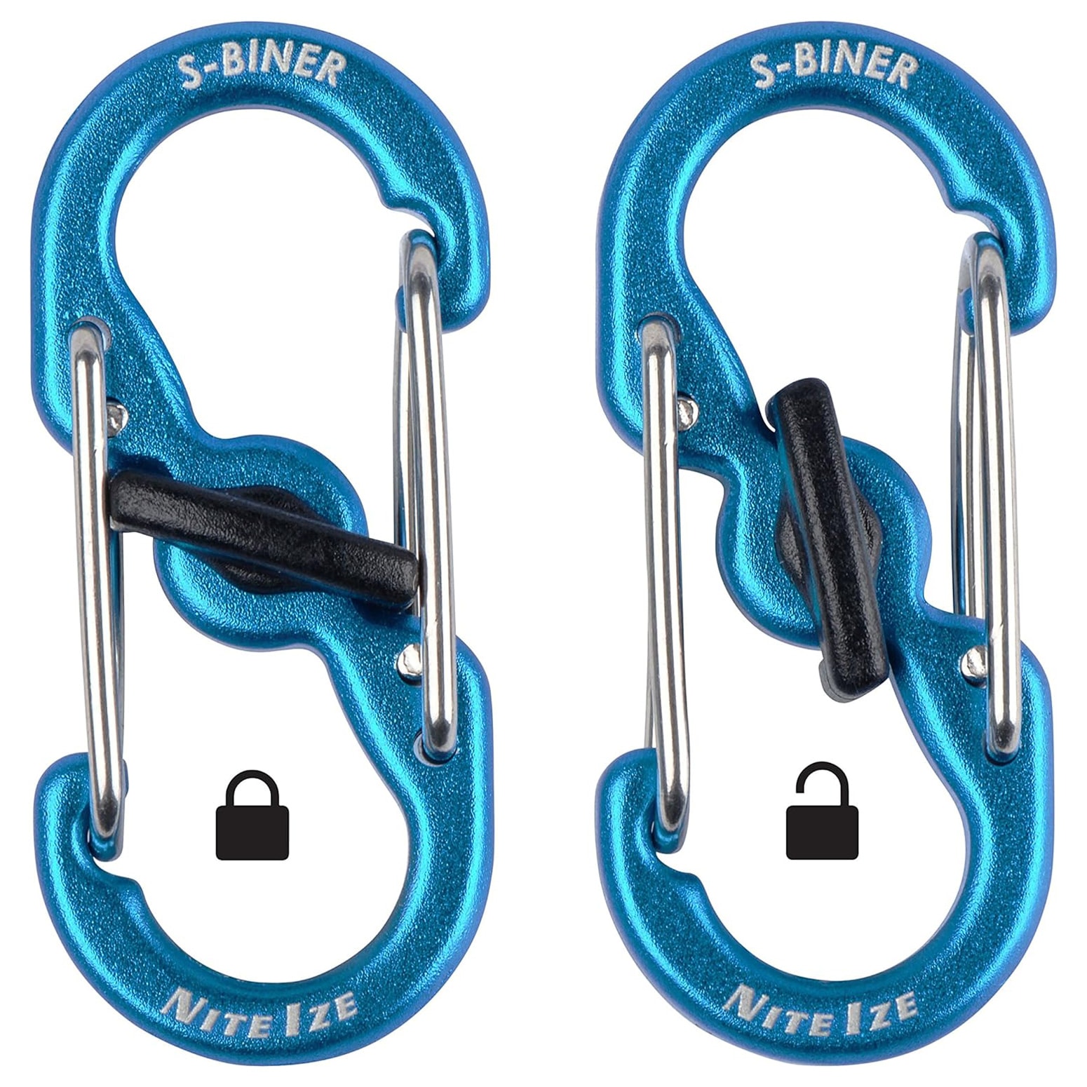Karabińczyk Nite Ize S-Biner TagLock Aluminum Blue - 2 szt.