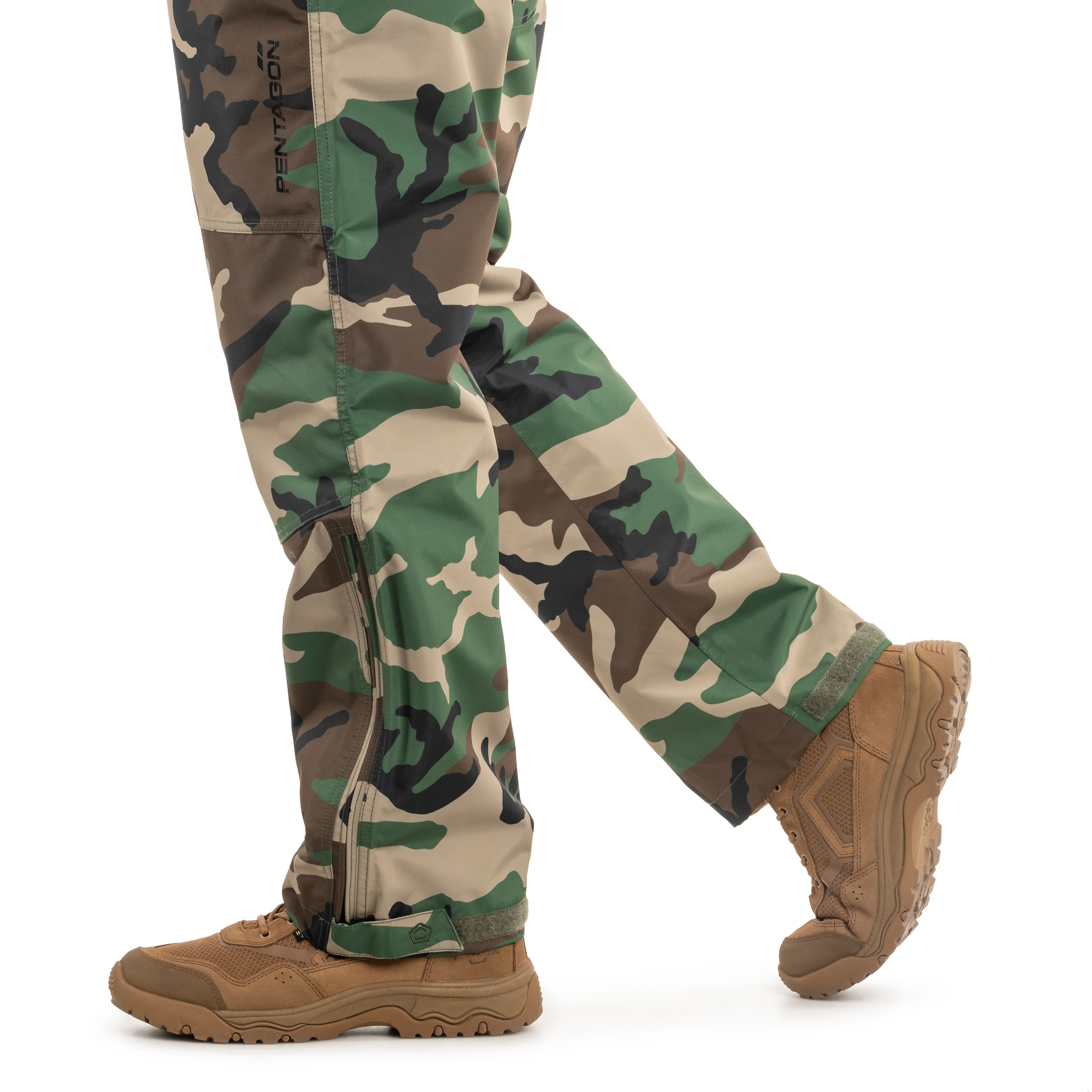 Spodnie Pentagon Hurricane z szelkami - Woodland