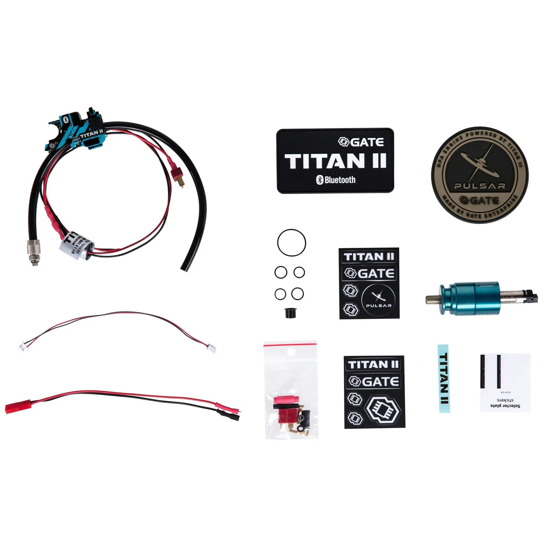 Silnik HPA Gate Pulsar S z układem Titan II Bluetooth Front Wired - Blue
