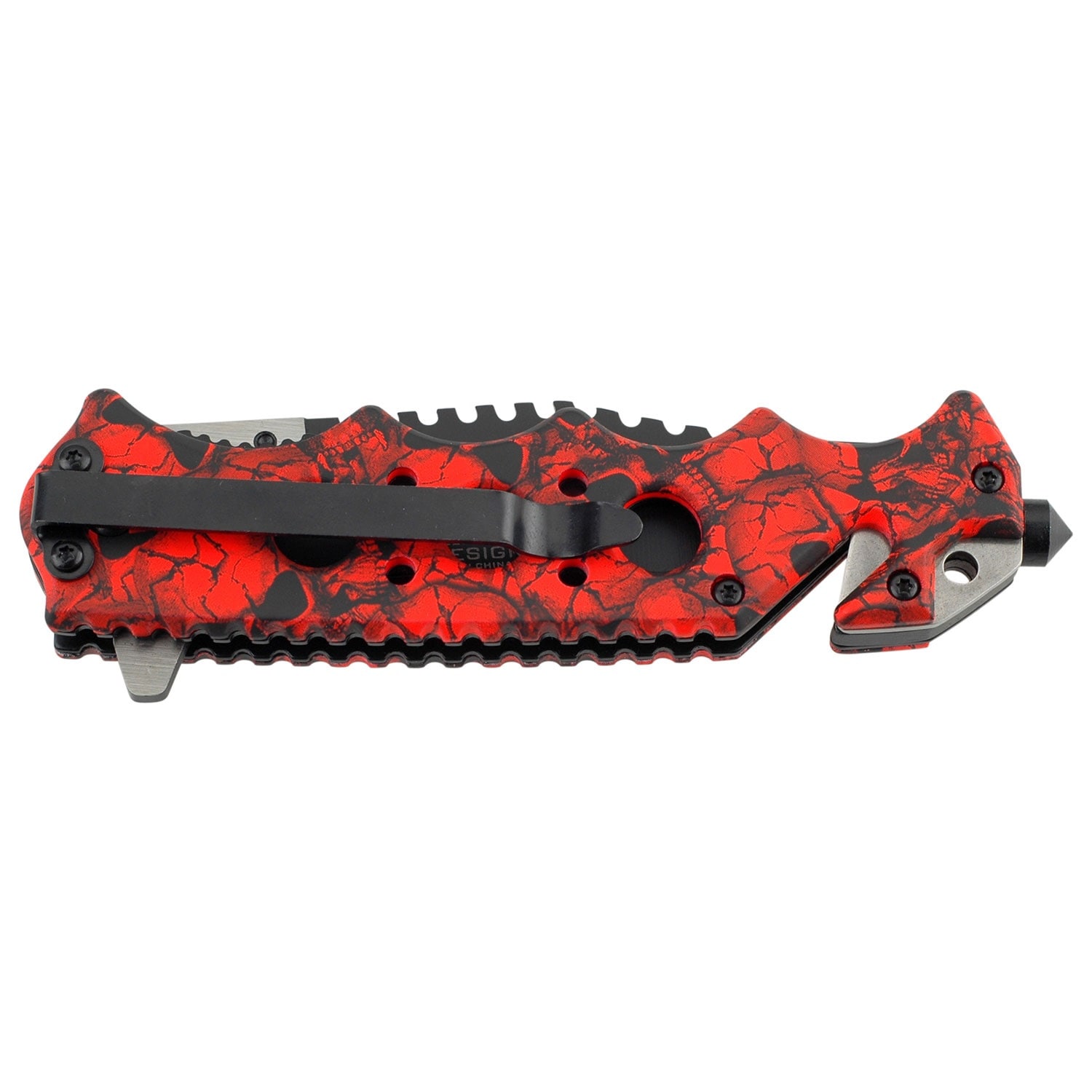 Nóż składany ratowniczy Master Cutlery TF-809BK Spring Assisted - Red