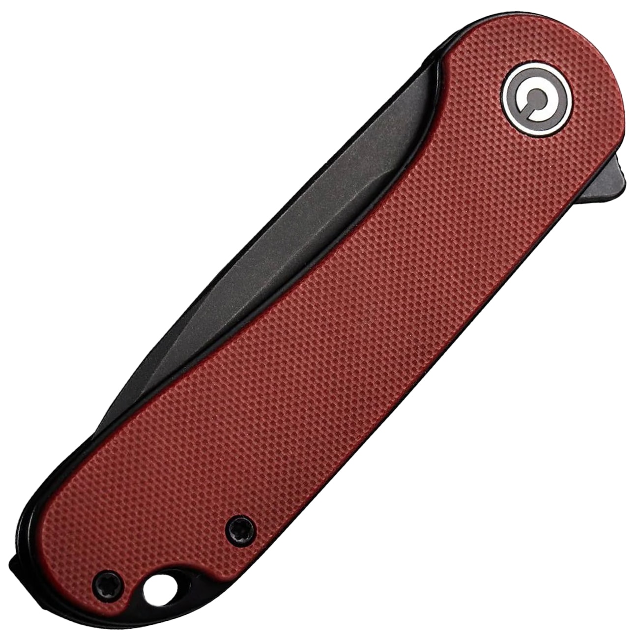 Civivi D2 Elementum Flipper C907A-1 Folding Knife - Black Stonewashed/Burgundy G10