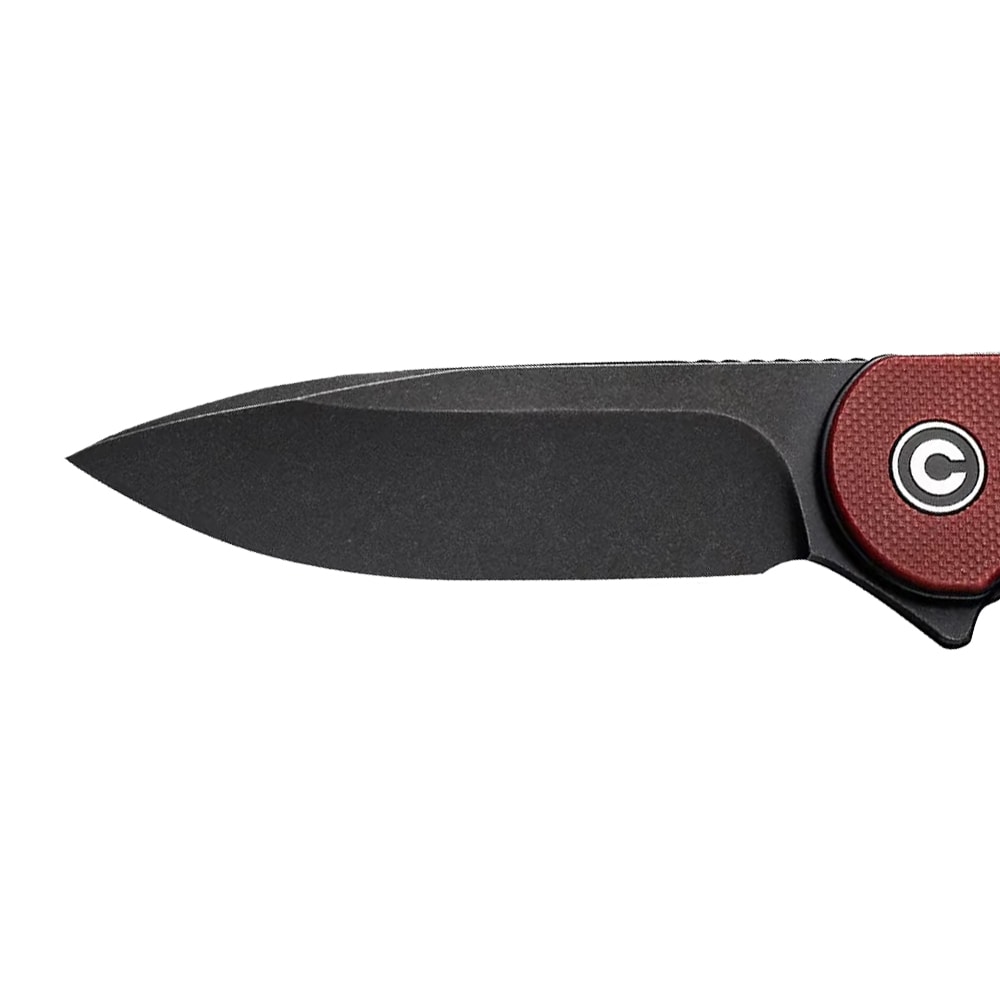 Civivi D2 Elementum Flipper C907A-1 Folding Knife - Black Stonewashed/Burgundy G10