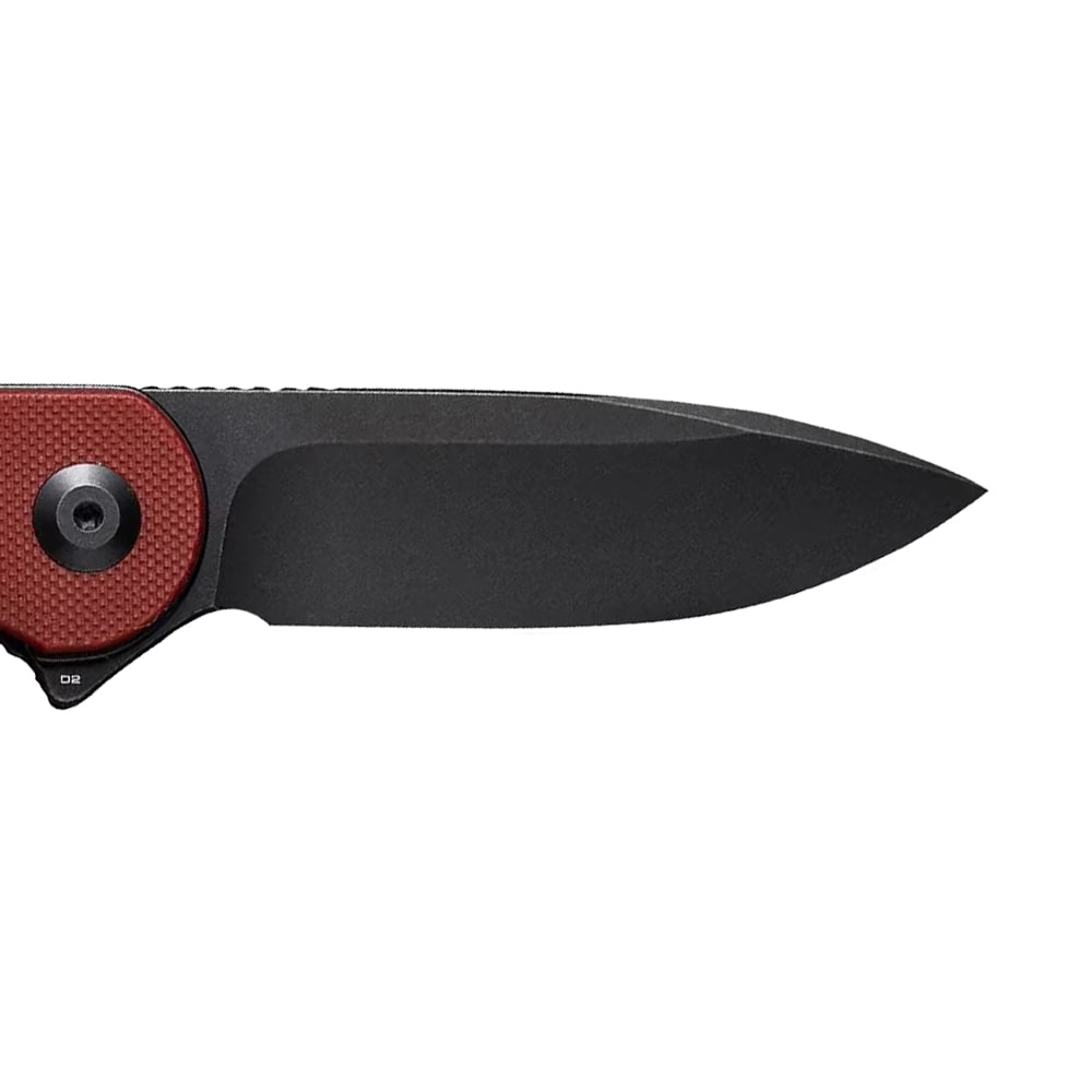 Civivi D2 Elementum Flipper C907A-1 Folding Knife - Black Stonewashed/Burgundy G10