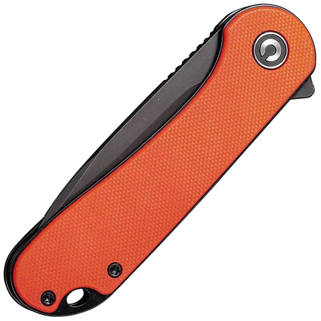 Nóż składany Civivi D2 Elementum Flipper C907Y - Black Stonewashed/Orange G10