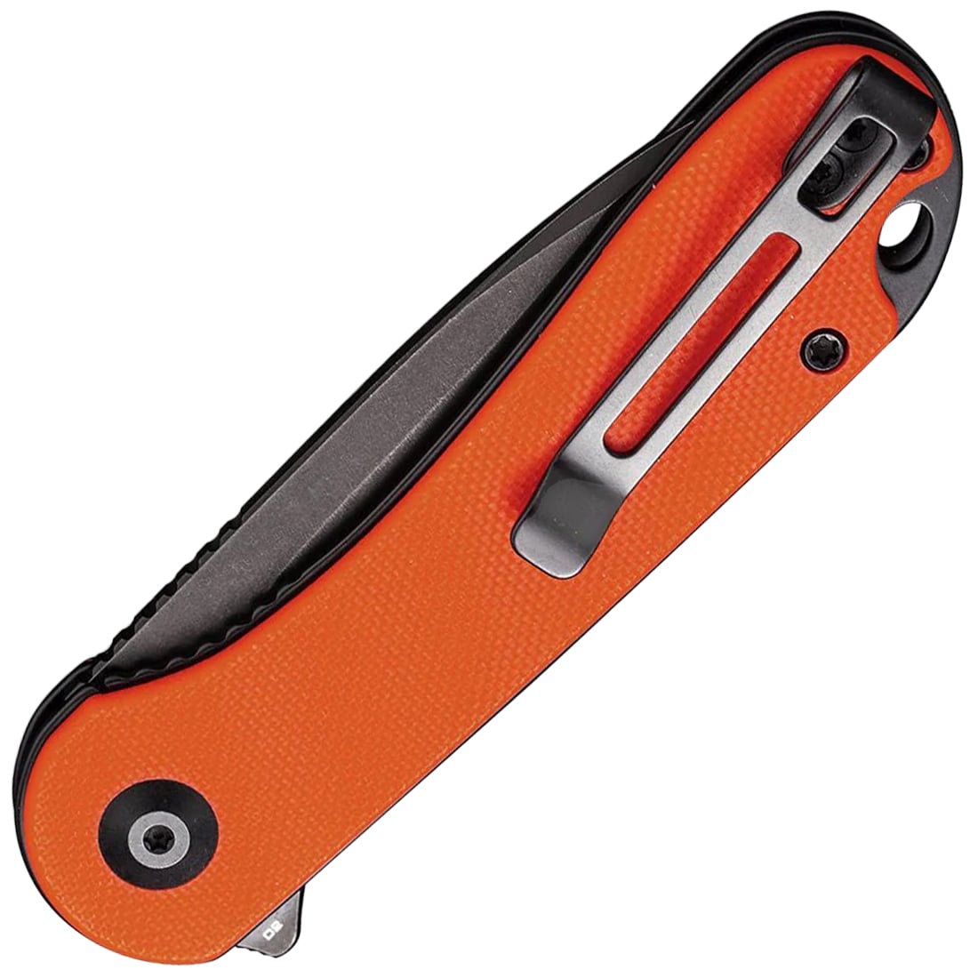 Nóż składany Civivi D2 Elementum Flipper C907Y - Black Stonewashed/Orange G10