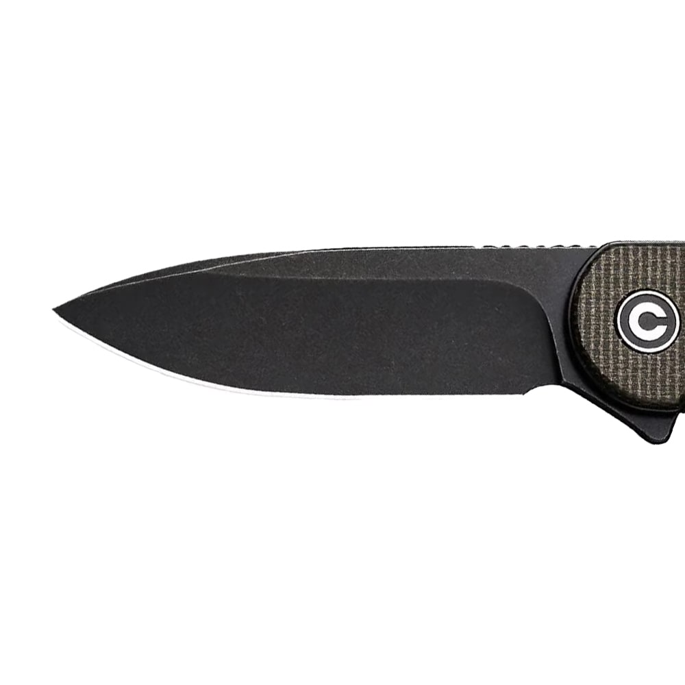 Nóż składany Civivi D2 Elementum Flipper C907Z - Black Stonewashed/Dark Green Micarta