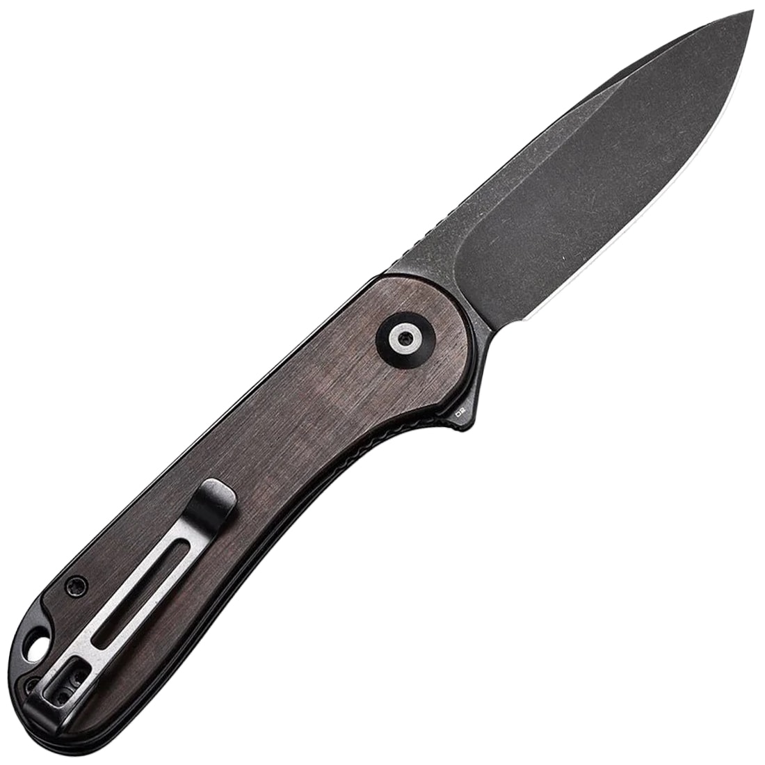 Civivi D2 Elementum Flipper C907W Folding Knife - Black Stonewashed/Black Ebony Wood