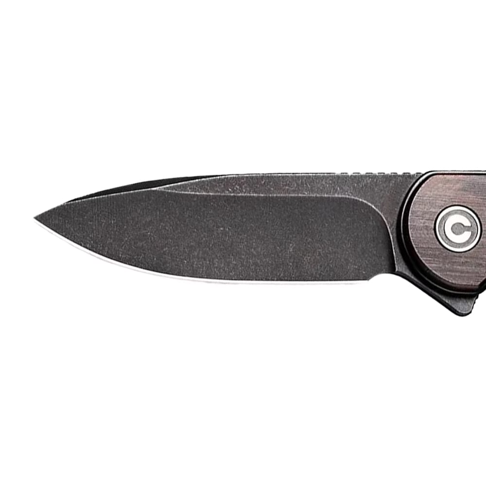 Civivi D2 Elementum Flipper C907W Folding Knife - Black Stonewashed/Black Ebony Wood