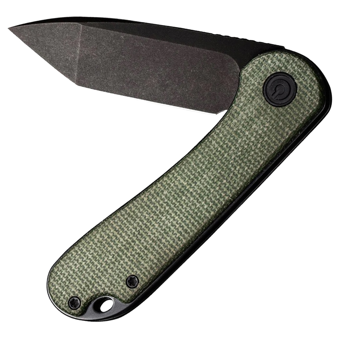 Civivi D2 Elementum Flipper C907T-E Folding Knife - Black Stonewashed/Green Micarta