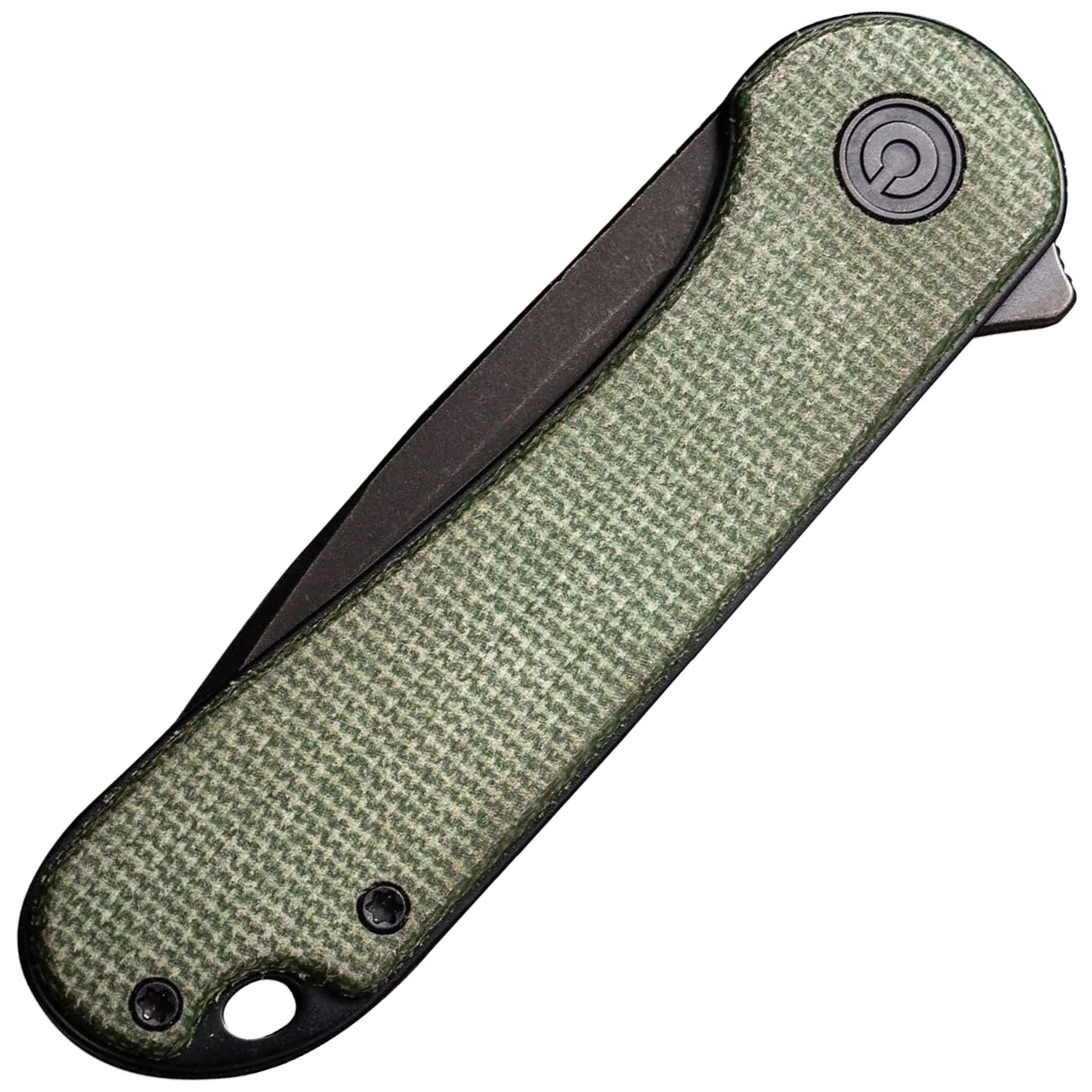 Civivi D2 Elementum Flipper C907T-E Folding Knife - Black Stonewashed/Green Micarta