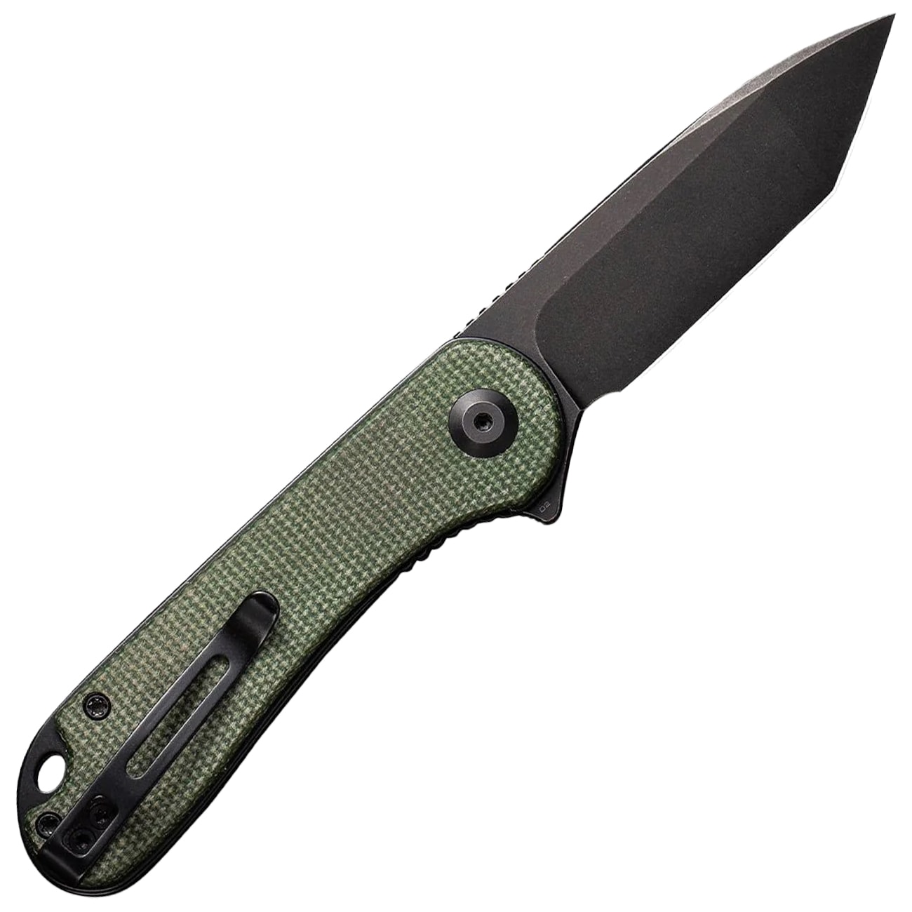 Civivi D2 Elementum Flipper C907T-E Folding Knife - Black Stonewashed/Green Micarta