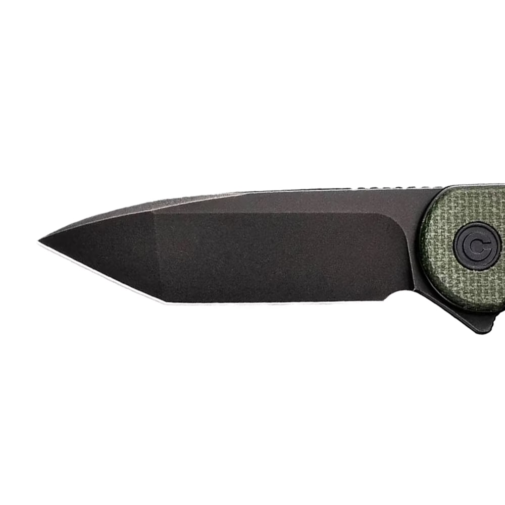 Civivi D2 Elementum Flipper C907T-E Folding Knife - Black Stonewashed/Green Micarta