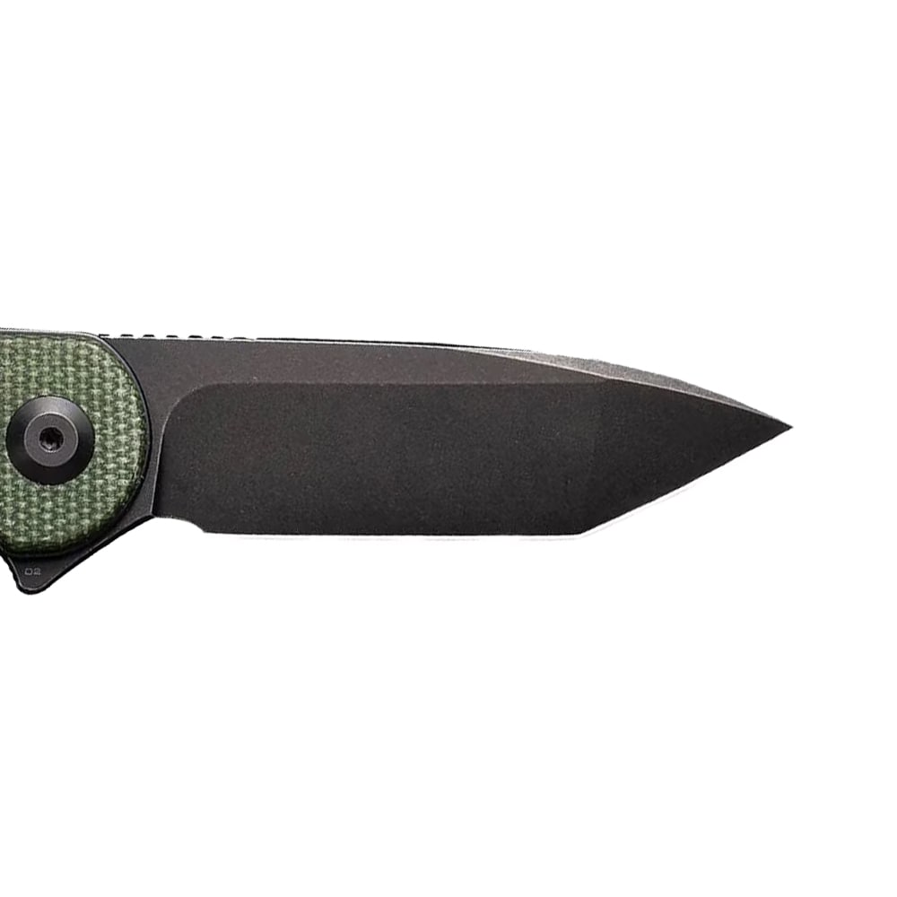 Civivi D2 Elementum Flipper C907T-E Folding Knife - Black Stonewashed/Green Micarta