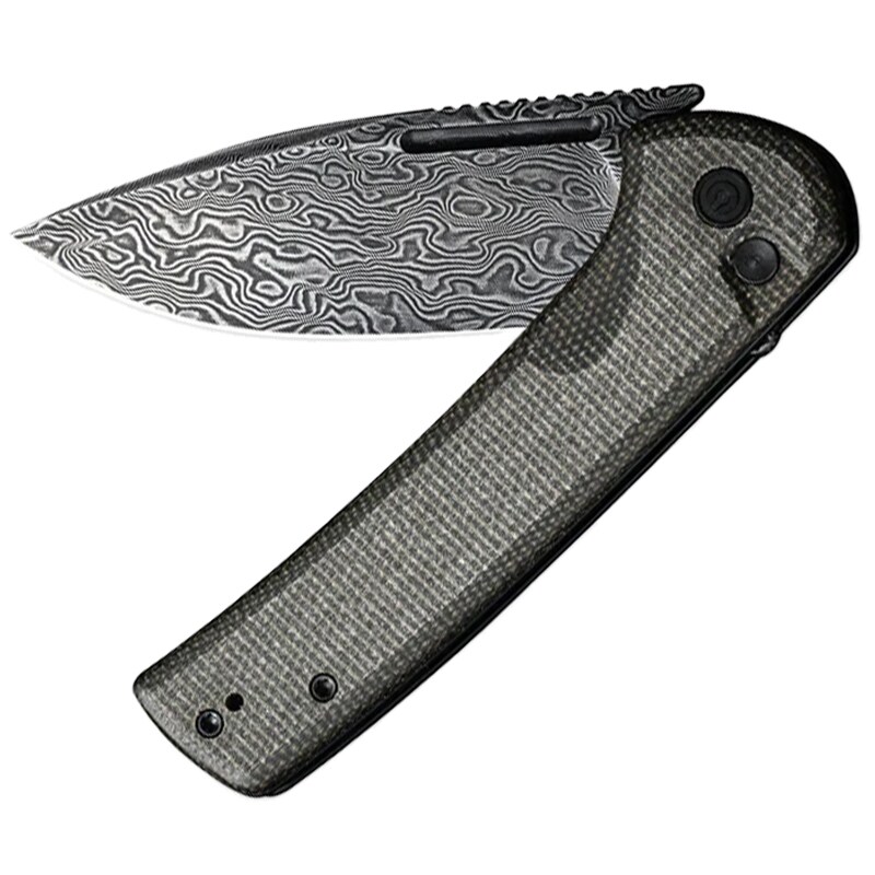 Civivi Conspirator Damascus Folding Knife - Dark Green