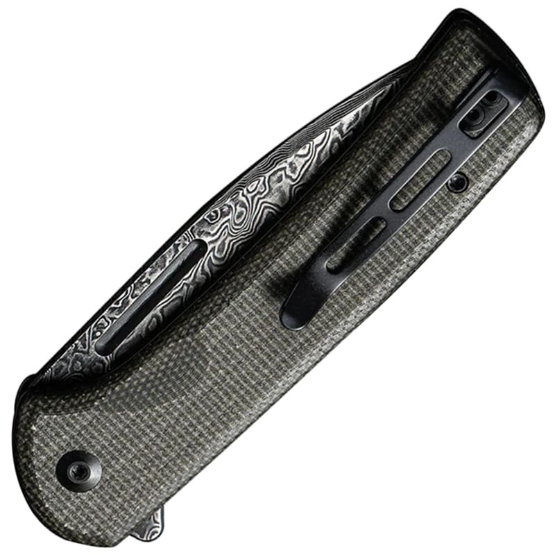 Civivi Conspirator Damascus Folding Knife - Dark Green
