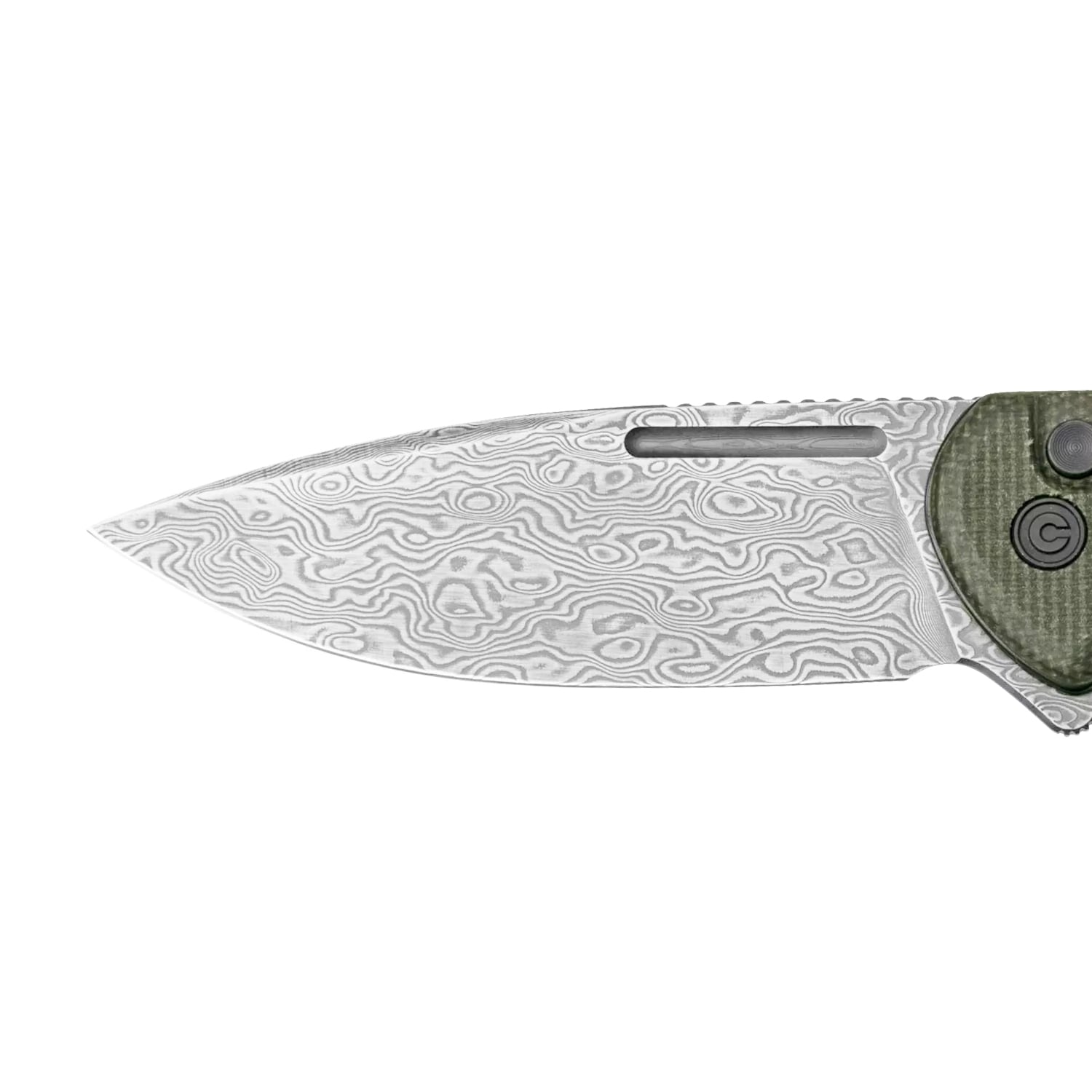 Civivi Conspirator Damascus Folding Knife - Dark Green