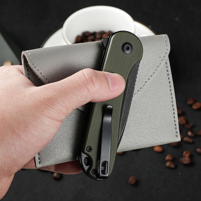 Civivi Elementum II Black Stonewashed Folding Knife - Green