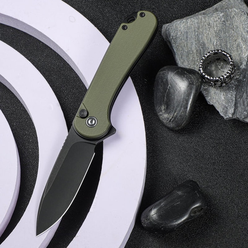 Civivi Elementum II Black Stonewashed Folding Knife - Green