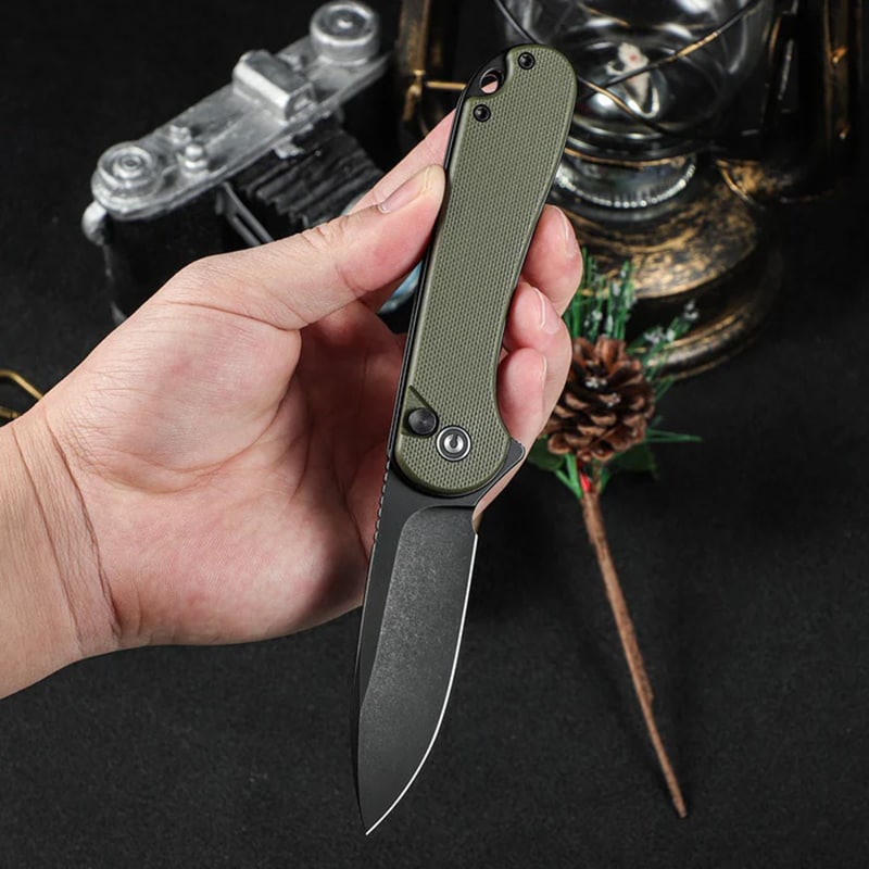 Civivi Elementum II Black Stonewashed Folding Knife - Green