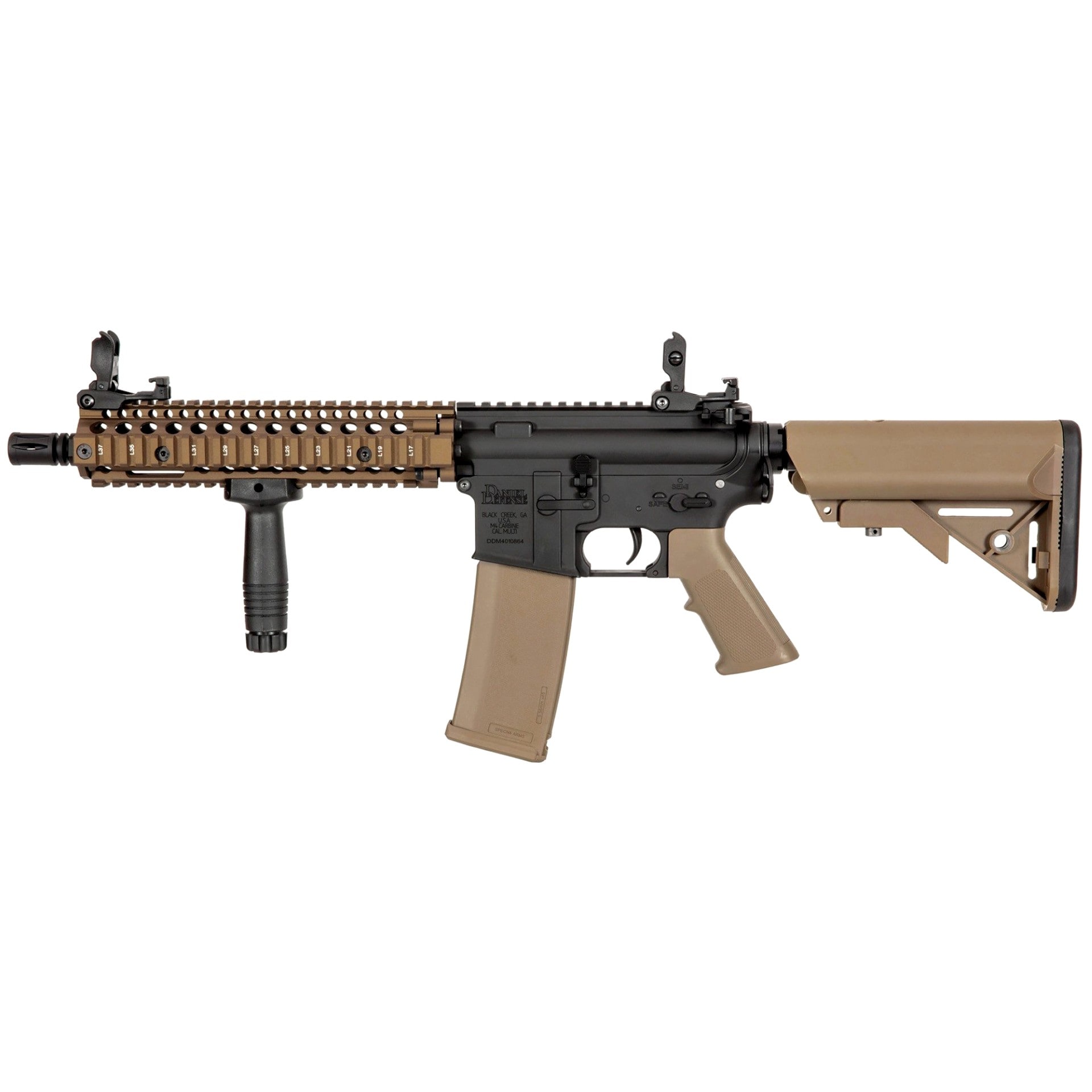 Karabinek szturmowy AEG Daniel Defense MK18 SA-E19 EDGE HAL ETU 1.14 J - Chaos Bronze