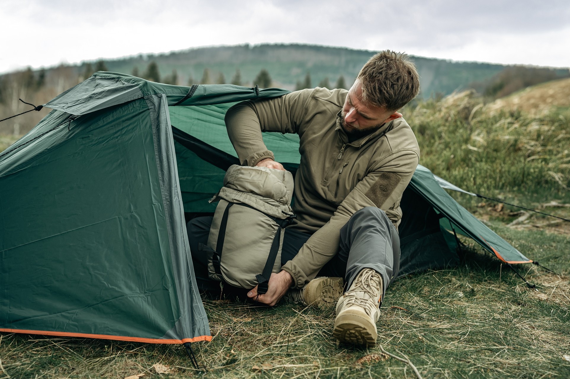 Śpiwór Highlander Forces Trooper 250 Ranger Green - lewy