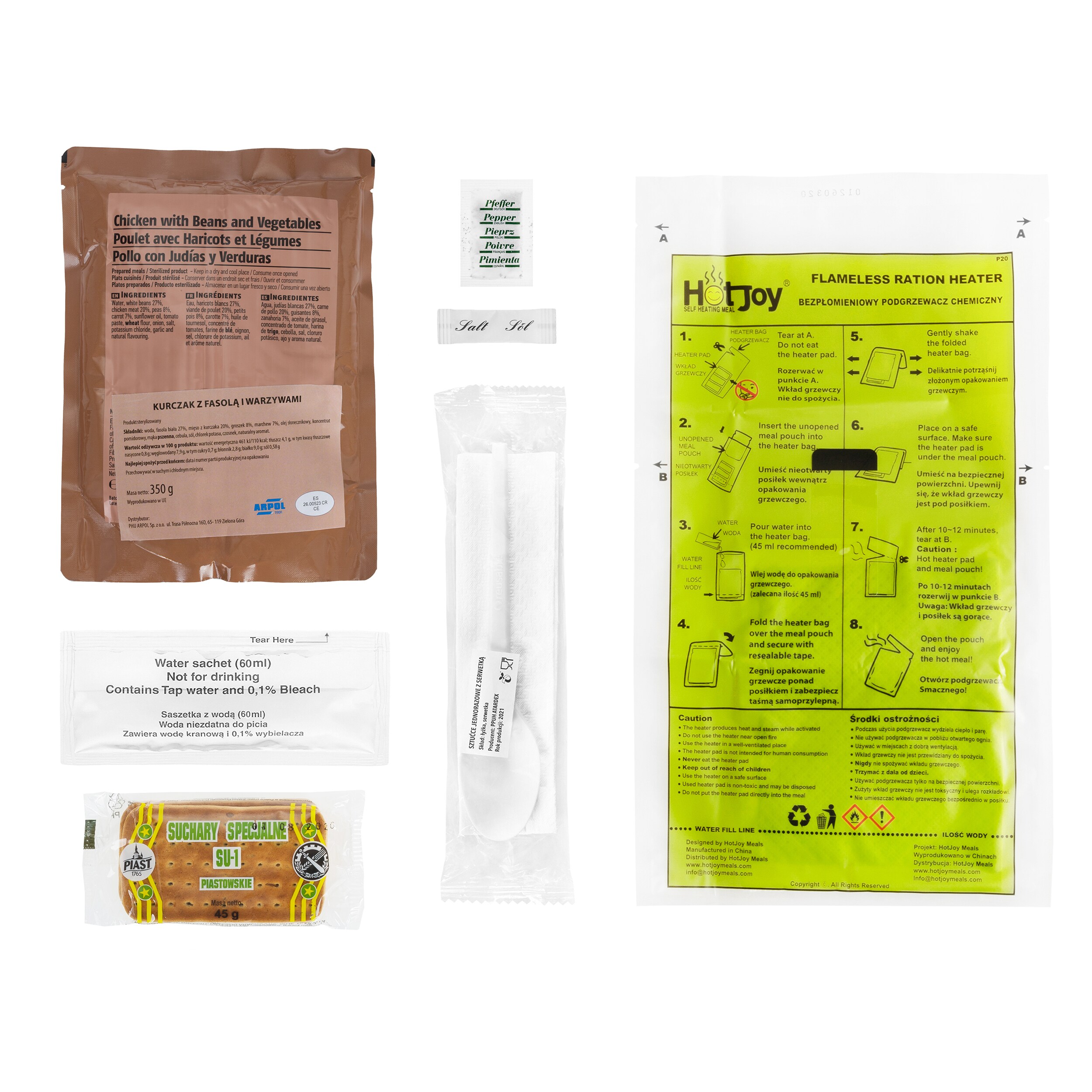 Racja żywnościowa Arpol Posiłek wojskowy nr 1 - Kurczak z fasolą i warzywami