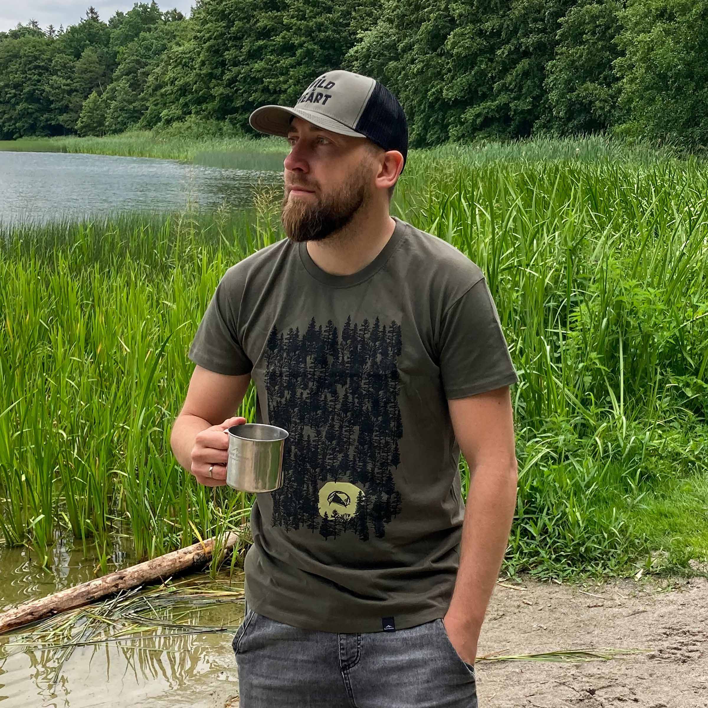 Czapka z daszkiem Fjord Nansen Trucker Cap Be Wild At Heart - Olive/Black