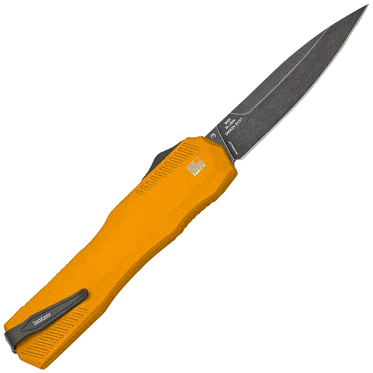Nóż sprężynowy Kershaw Livewire Blackwash - Orange