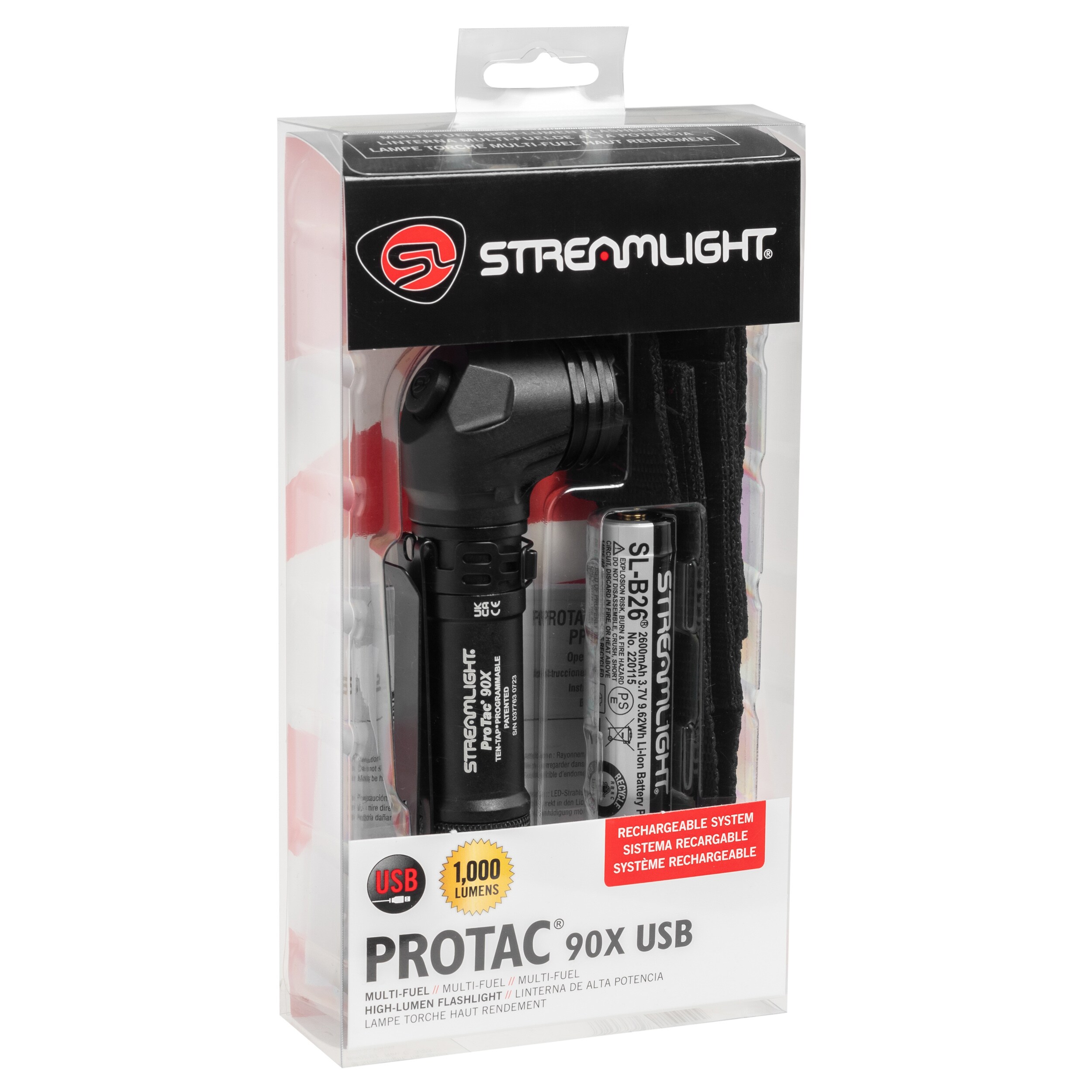 Latarka kątowa Streamlight ProTac 90X USB Black - 1000 lumenów