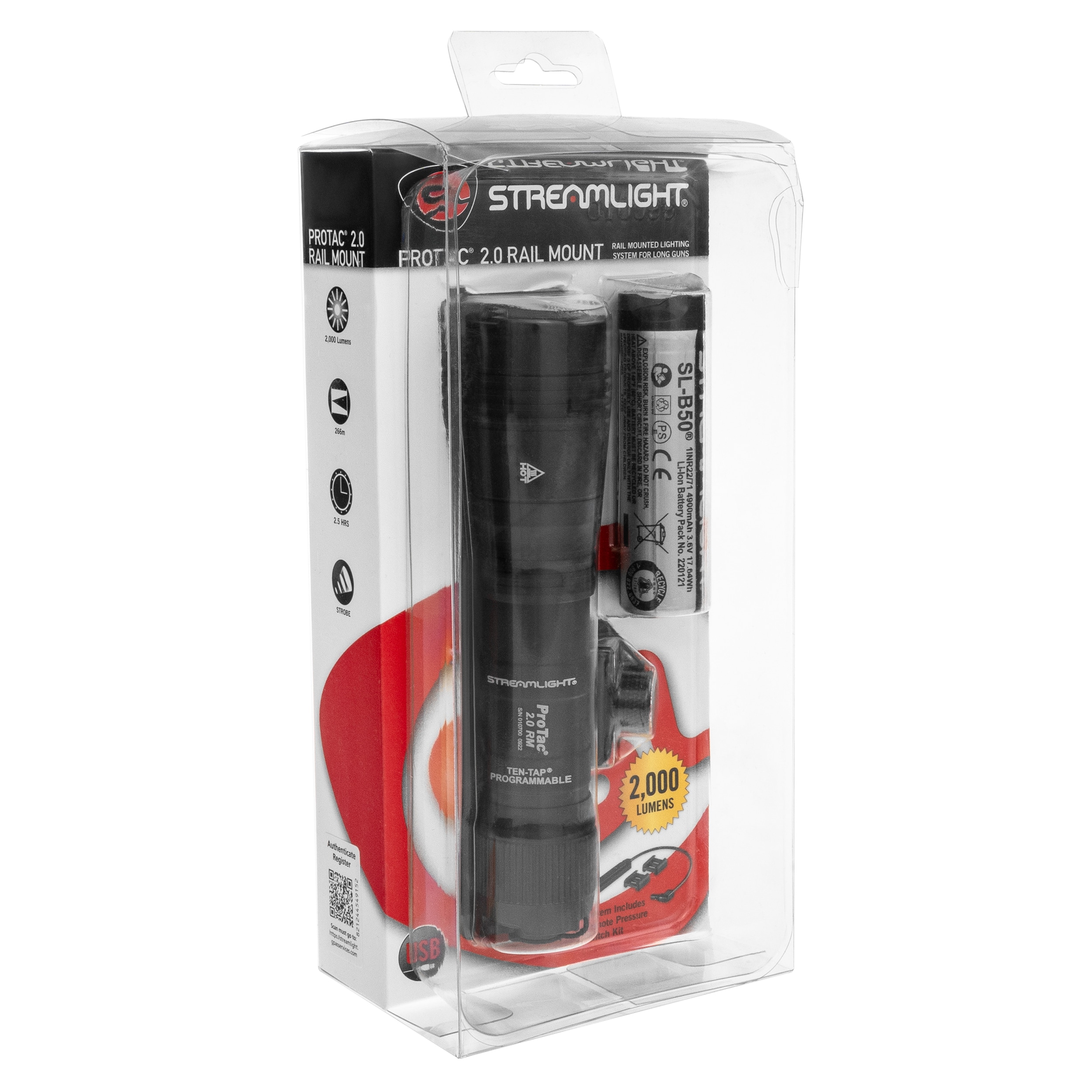 Latarka na broń Streamlight ProTac 2.0 Rail Mount z włącznikiem żelowym - 2000 lumenów