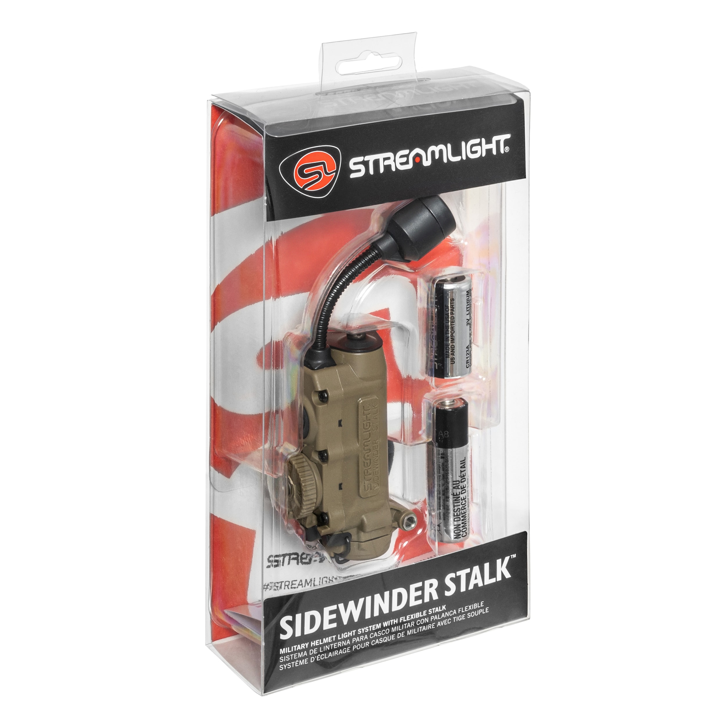Latarka na hełm Streamlight Sidewinder Stalk Helmet Clip Coyote - 76 lumenów