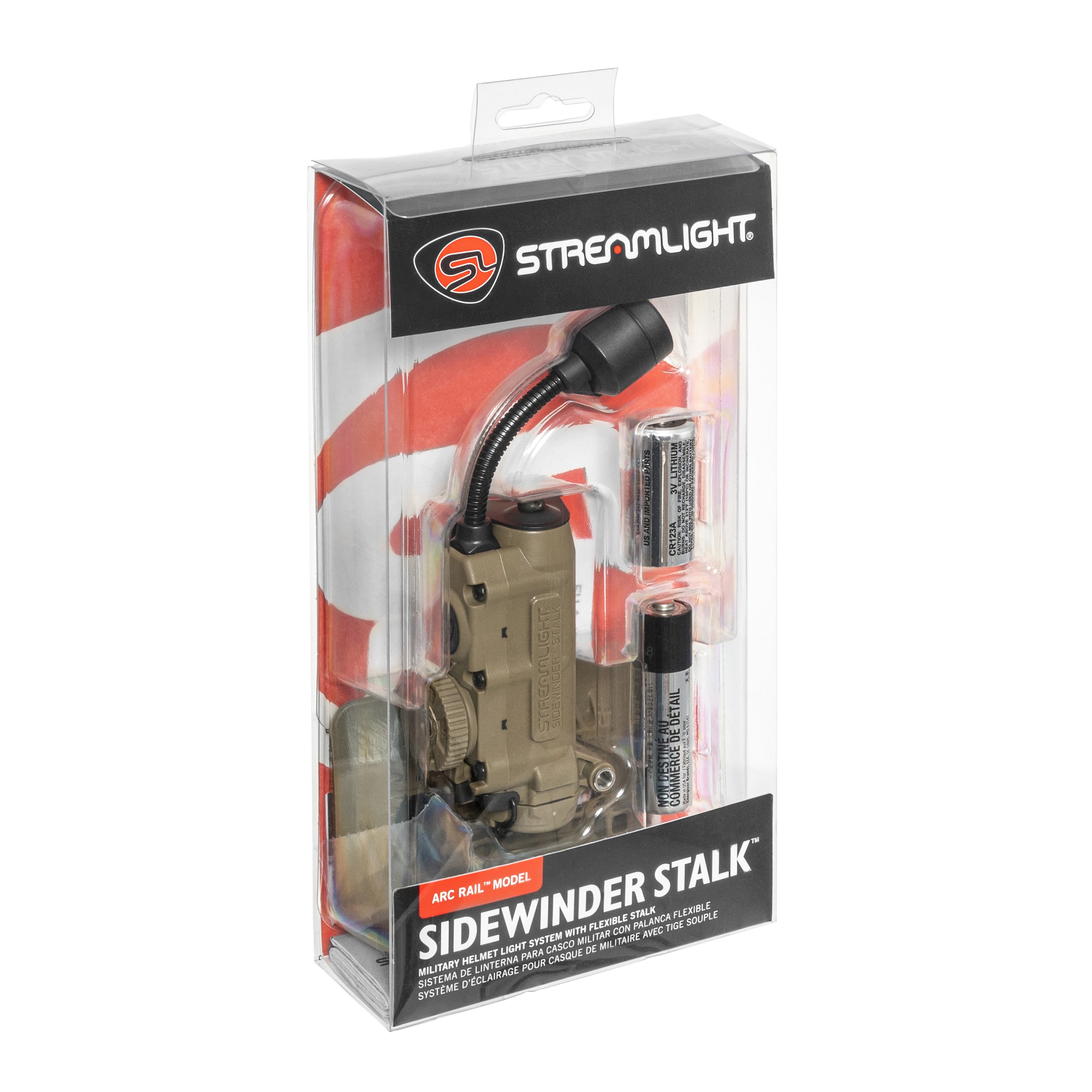 Latarka na hełm Streamlight Sidewinder Stalk Helmet Clips Arc Rail Mount Coyote - 76 lumenów