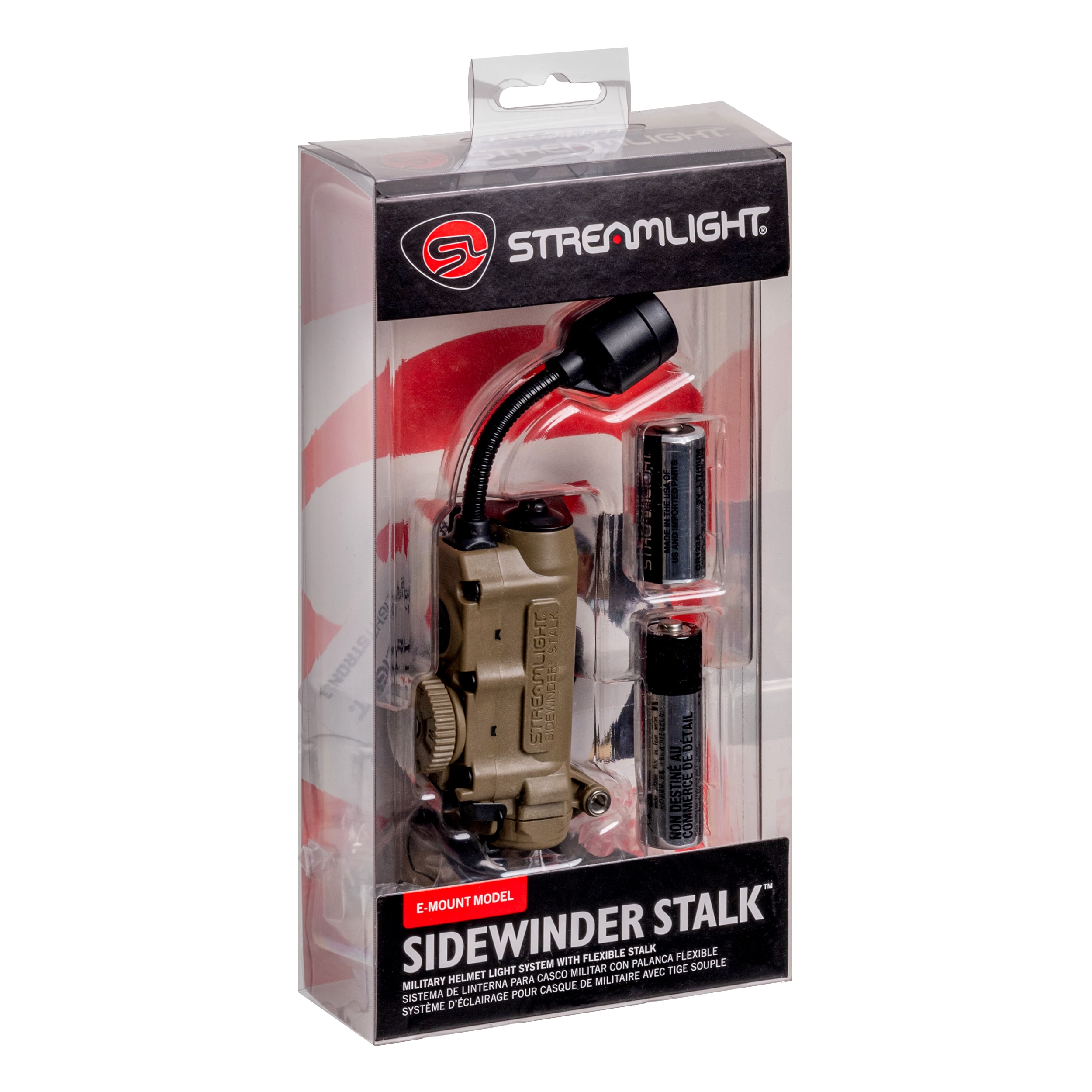 Latarka na hełm Streamlight Sidewinder Stalk Helmet Clips E-Mount Coyote - 76 lumenów