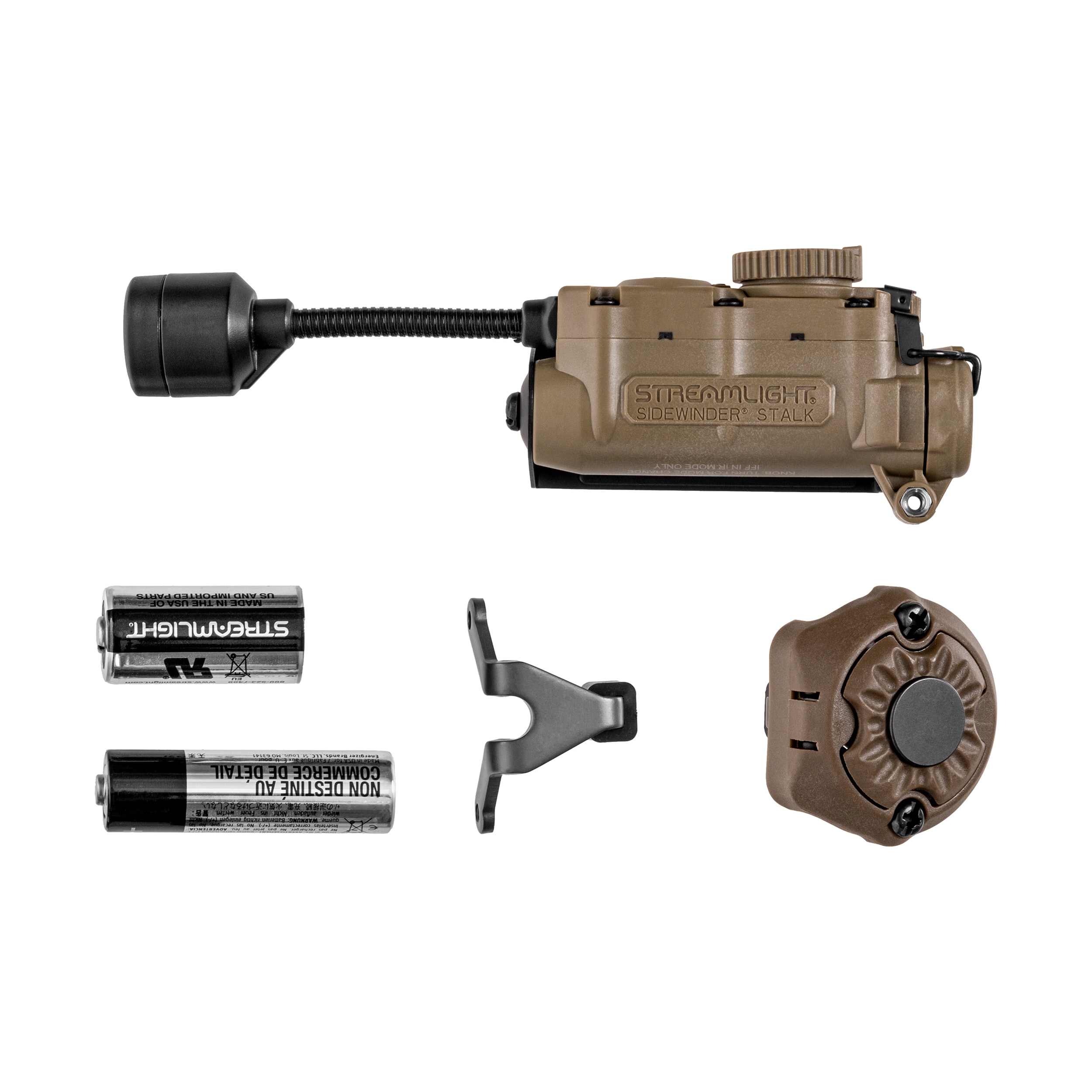 Latarka na hełm Streamlight Sidewinder Stalk Helmet Clips E-Mount Coyote - 76 lumenów