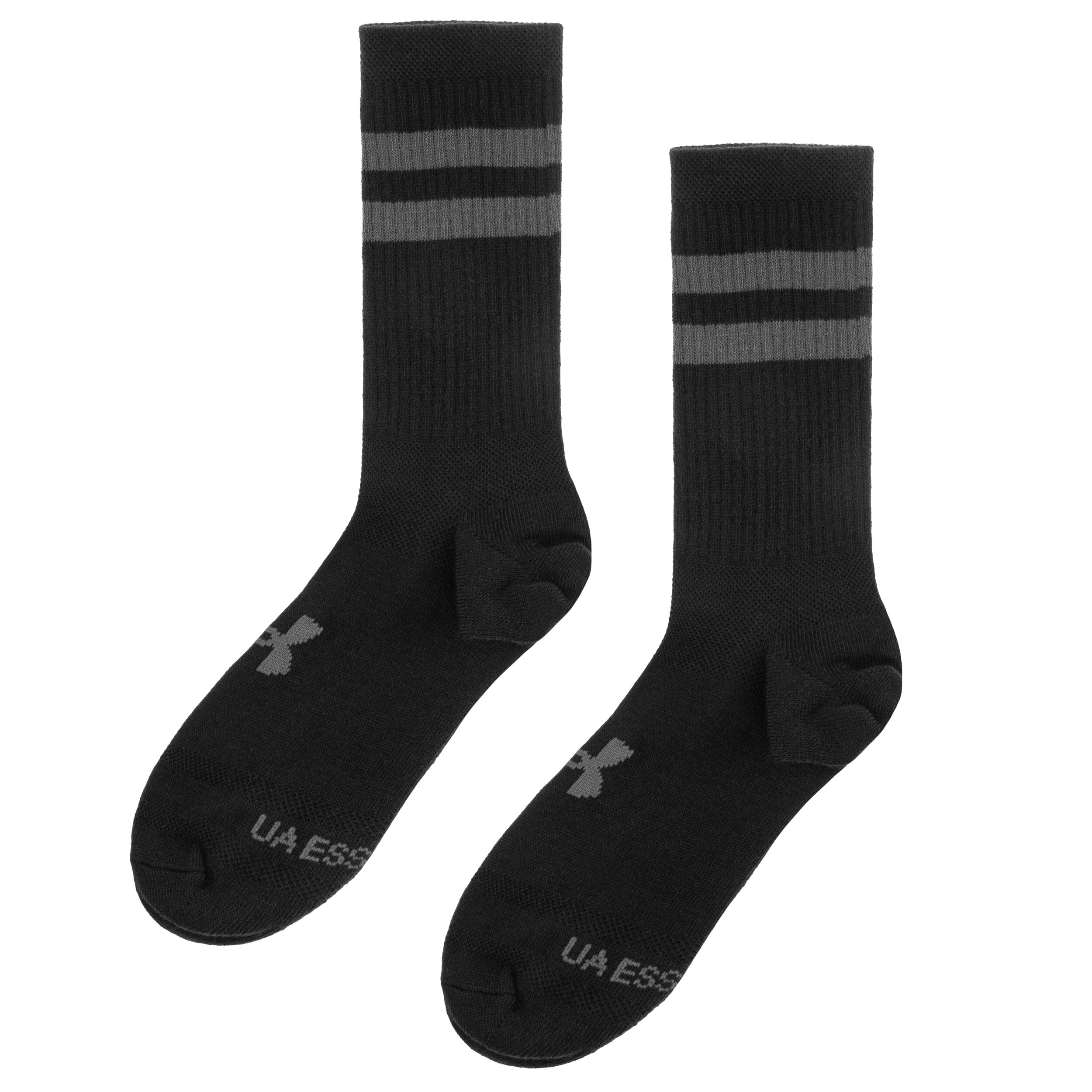 Skarpety Under Armour Essential Crew Black/Castlerock - 6 par