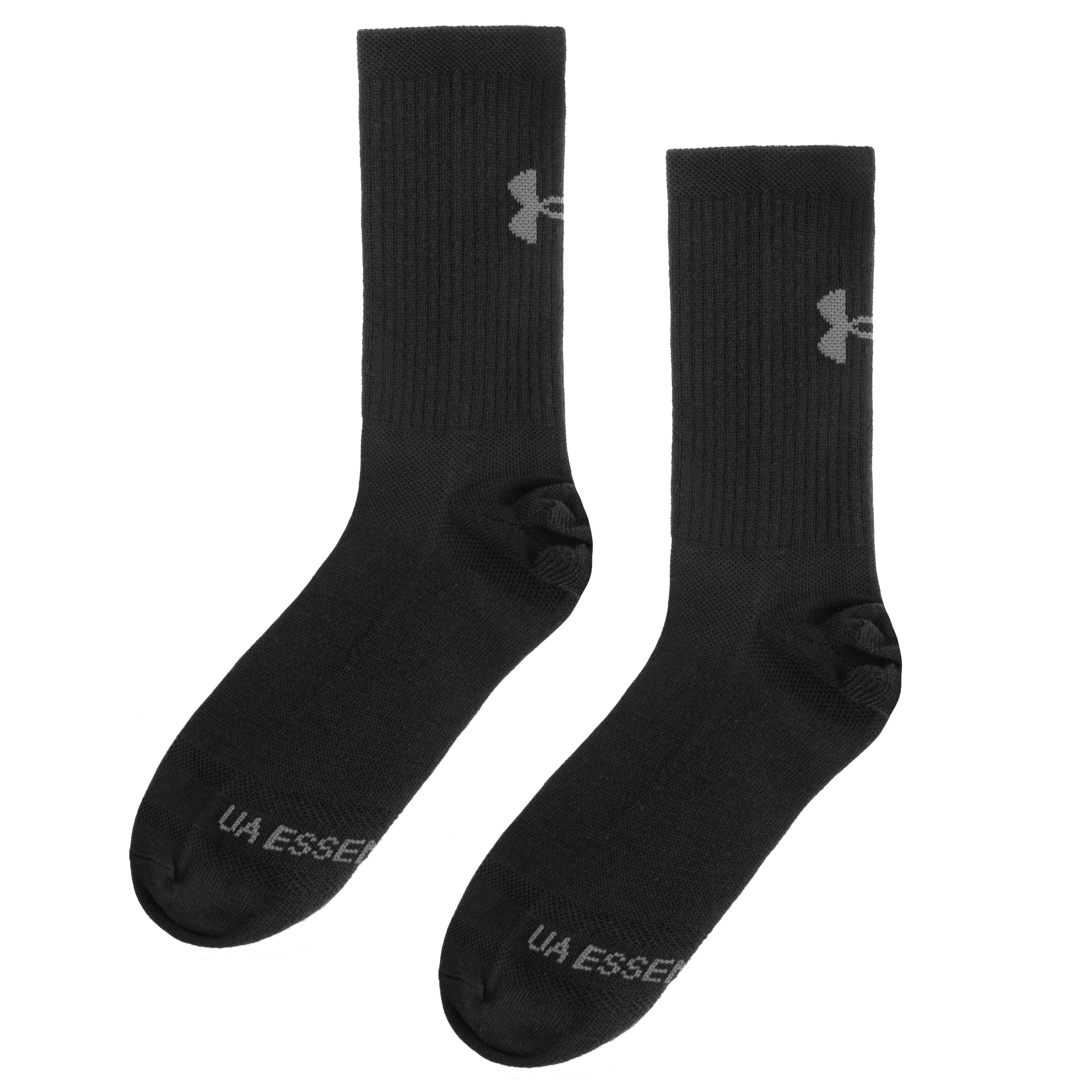 Skarpety Under Armour Essential Crew Black/Castlerock - 6 par