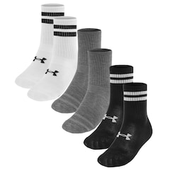 Skarpety Under Armour Essential Crew Black/White- 6 par