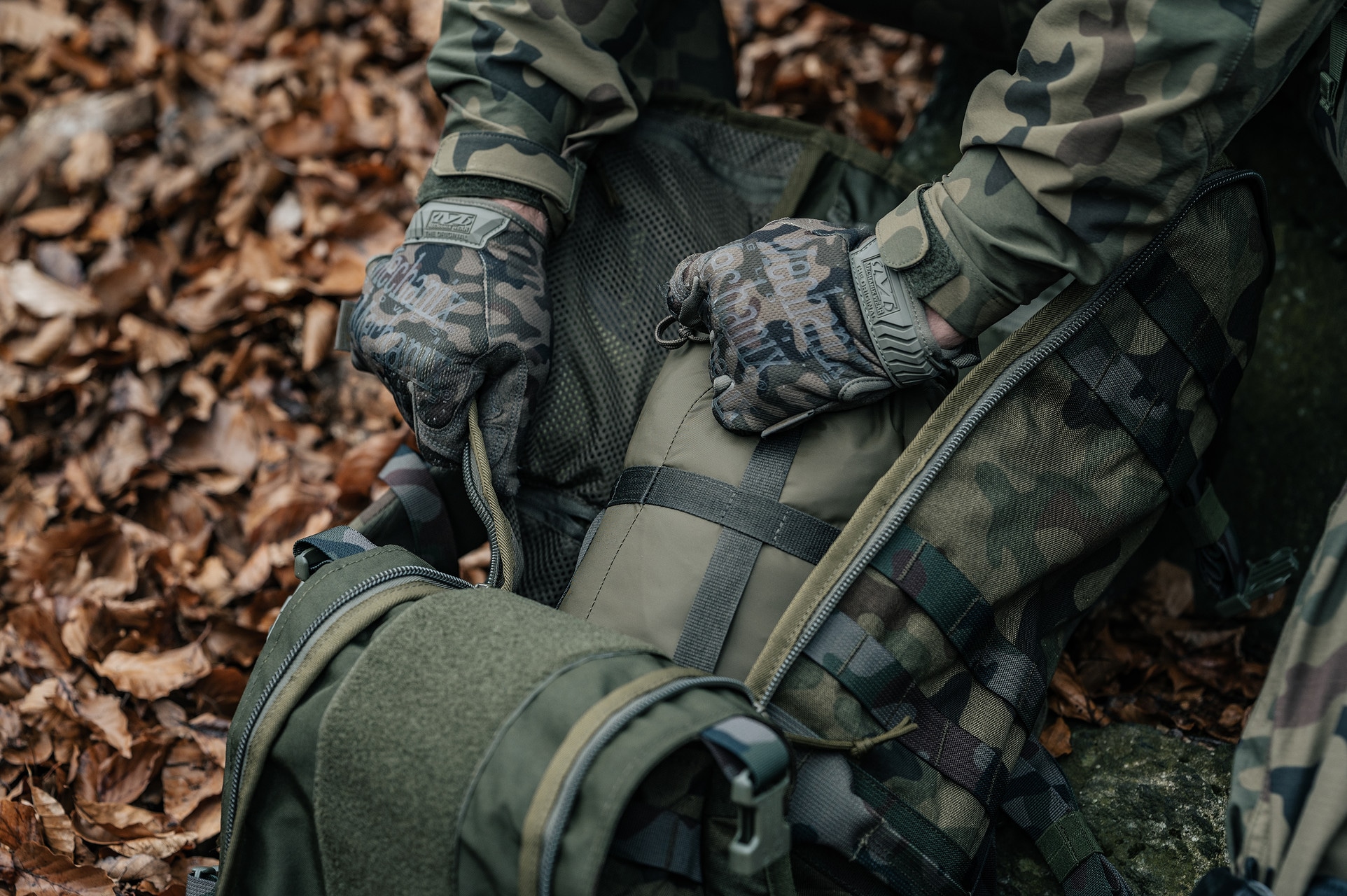 Rękawice taktyczne Mechanix Wear Original - wz.93 Pantera PL Woodland