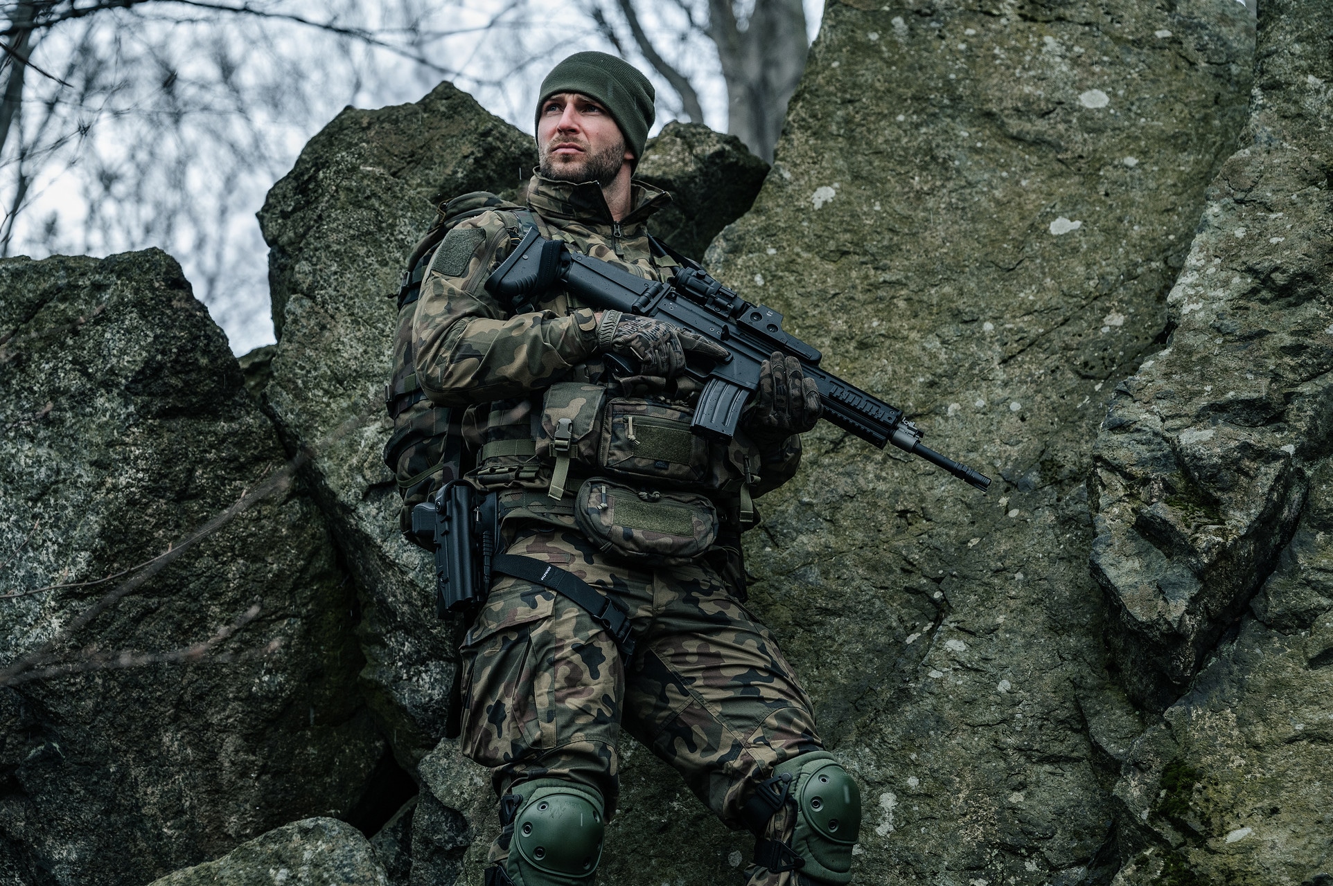 Rękawice taktyczne Mechanix Wear Original - wz.93 Pantera PL Woodland