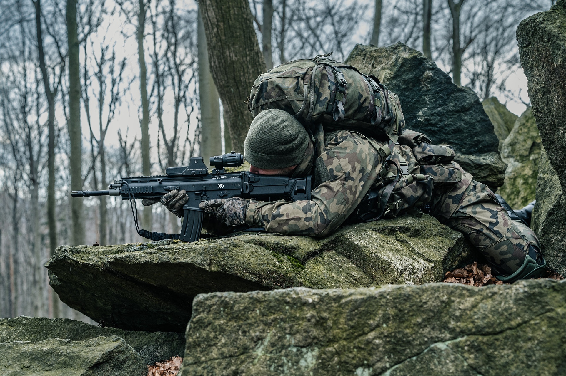 Rękawice taktyczne Mechanix Wear Original - wz.93 Pantera PL Woodland