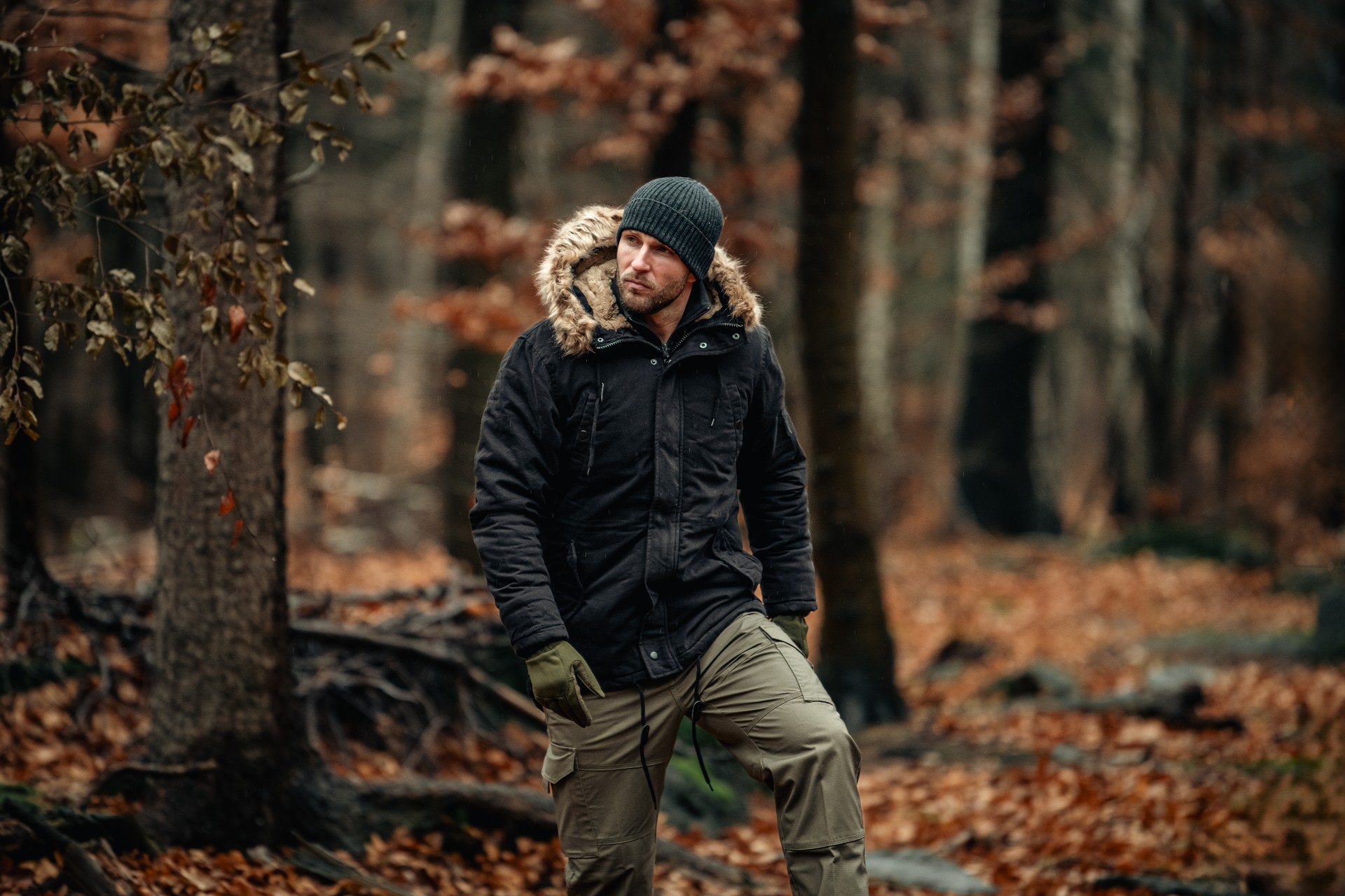 Kurtka Military Wear Fish Tail Parka - Black