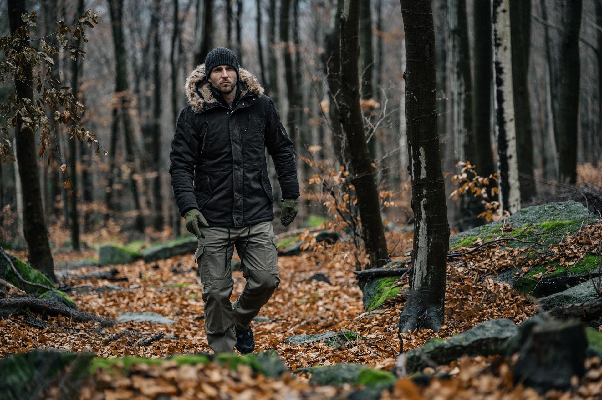 Kurtka Military Wear Fish Tail Parka - Black