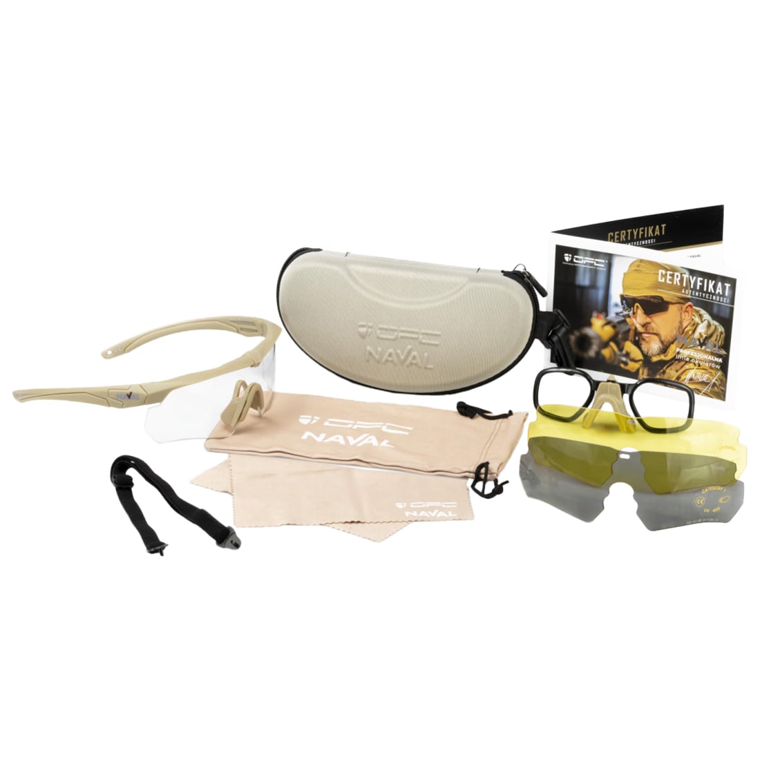 Okulary balistyczne OPC Ballistic Naval Set - Matt Khaki
