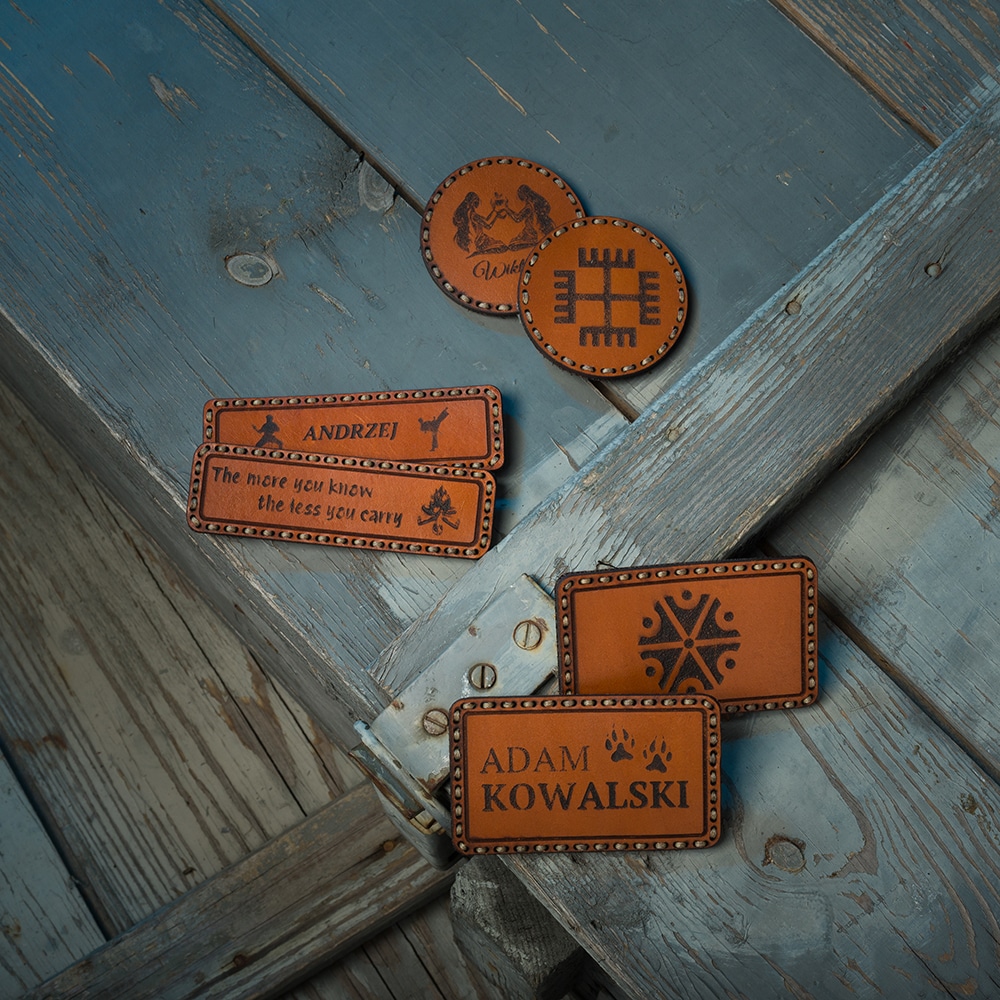 Naszywka skórzana Tigerwood okrągła - z opcją personalizacji