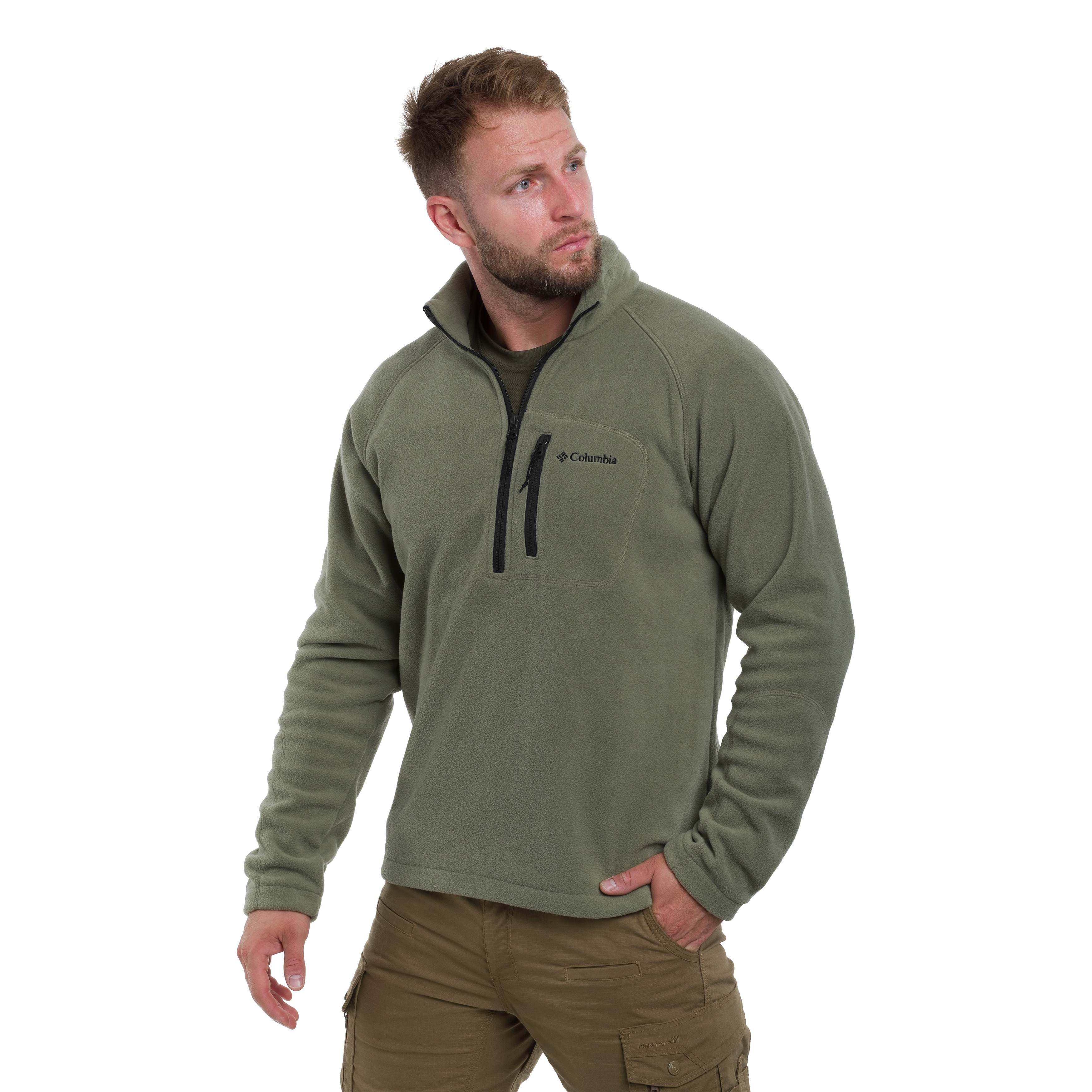 Polar Columbia Fast Trek III Half Zip - Stone Green/Shark