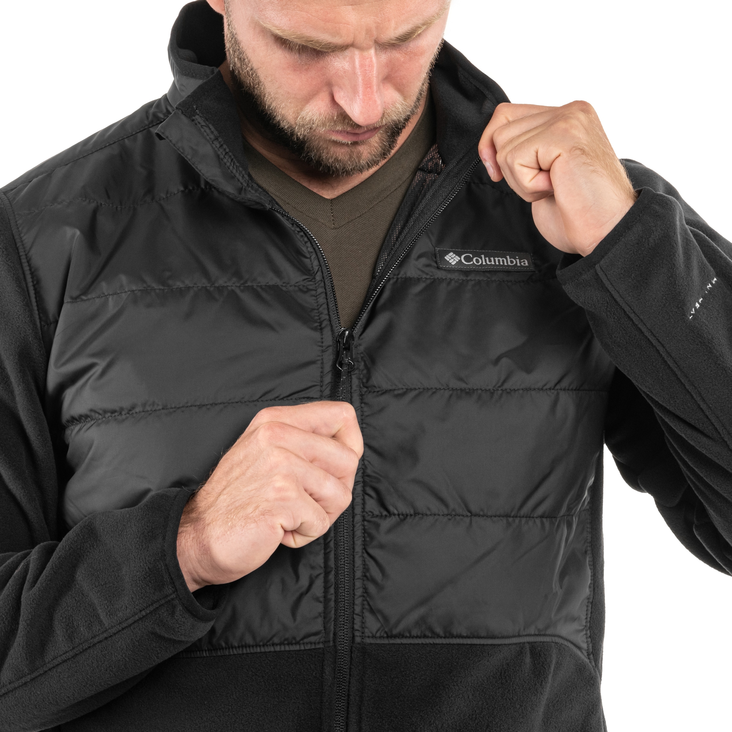 Polar Columbia Basin Butte II Hybrid Fleece Jacket - Black