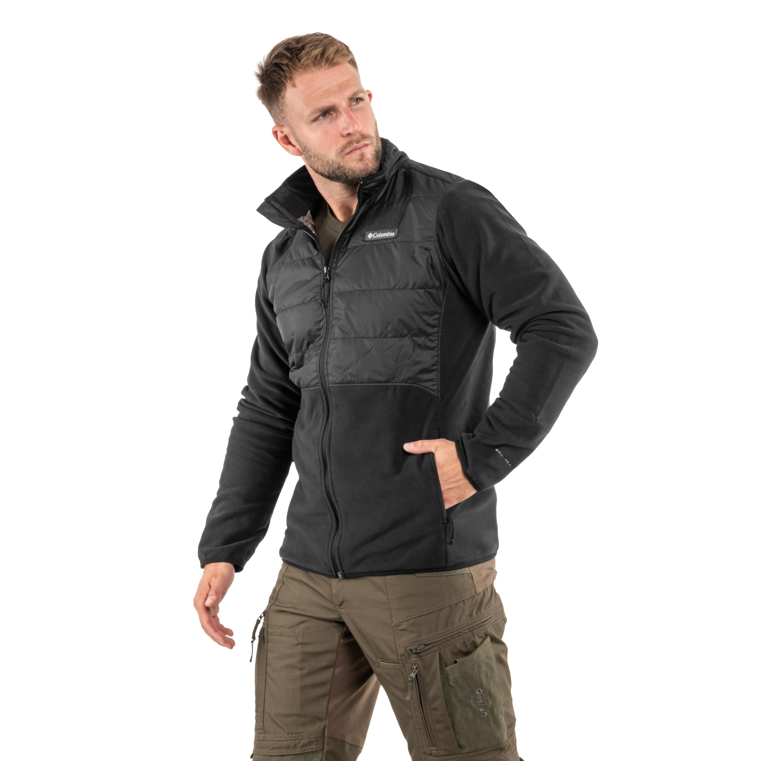 Polar Columbia Basin Butte II Hybrid Fleece Jacket - Black